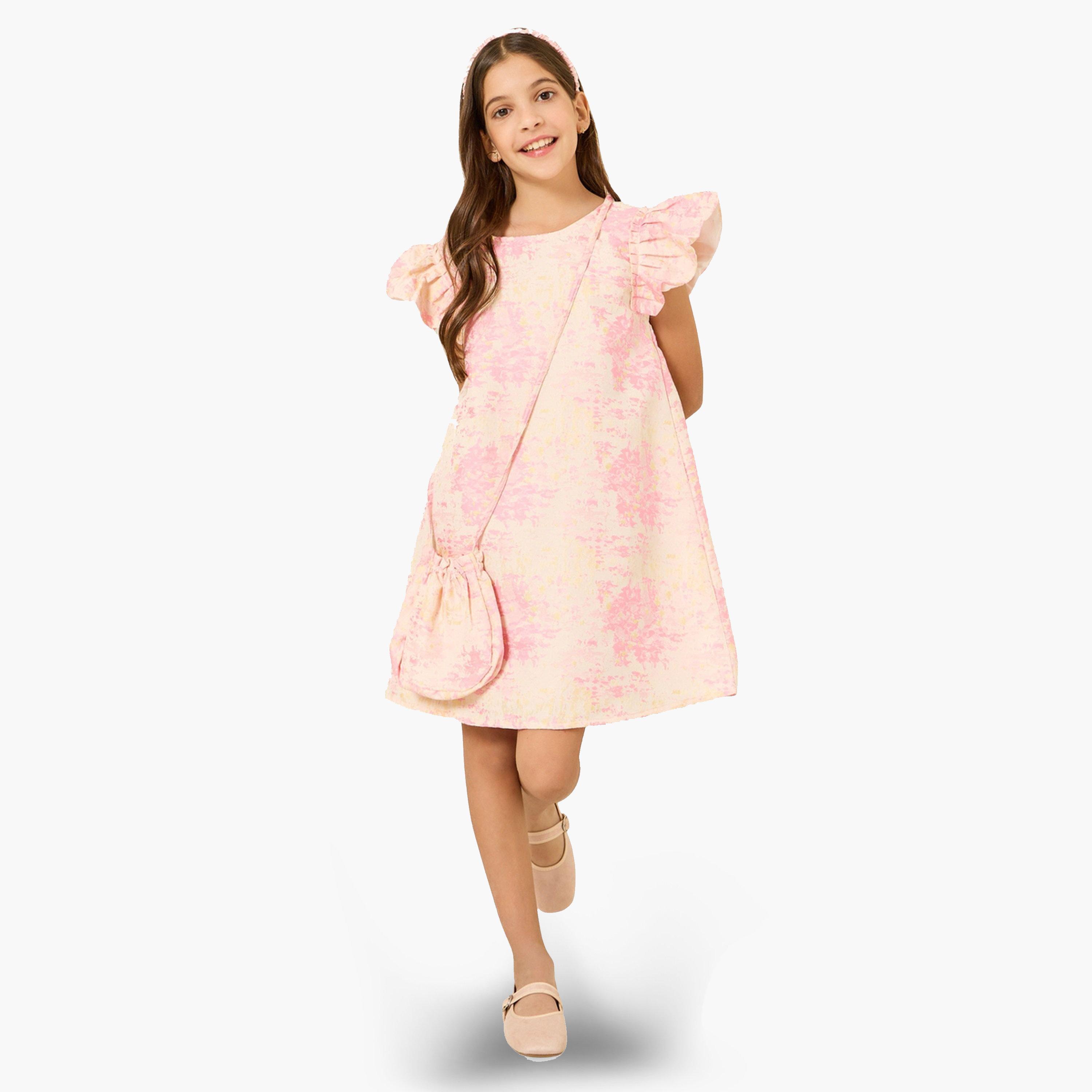فستان جاكار مع حقيبة كتف-girls-clothing-dressesandjumpsuits-image-2