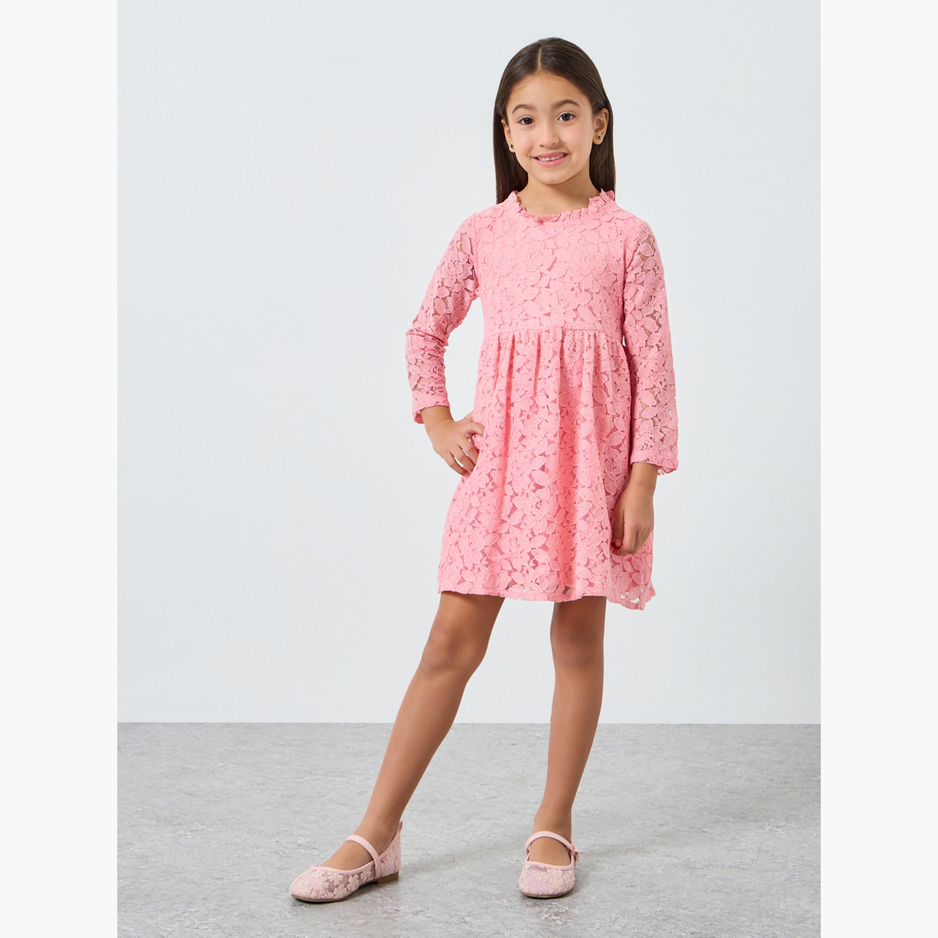 فستان قصير بحافة واسعة ودانتيل-girls-clothing-dressesandjumpsuits-image-2