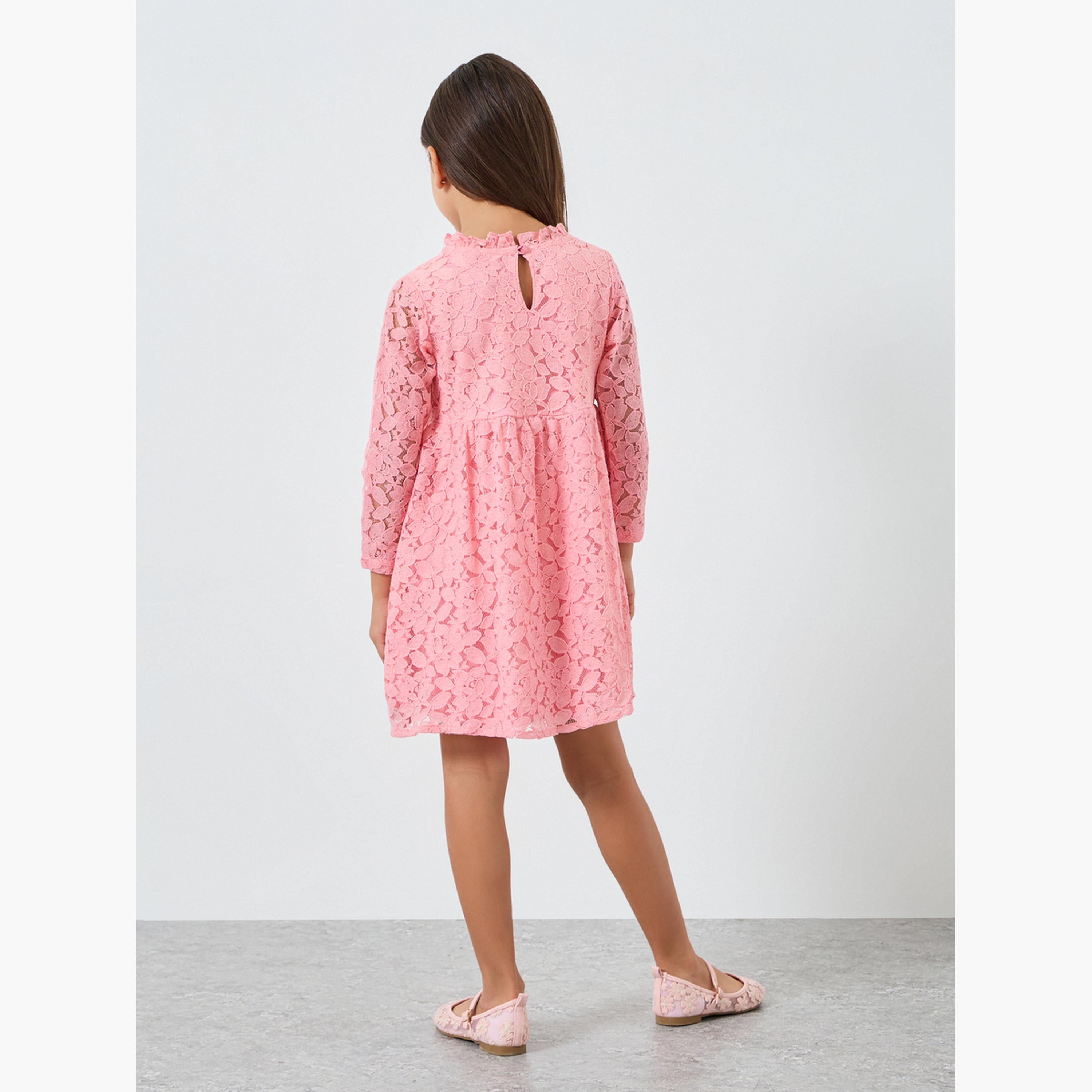 فستان قصير بحافة واسعة ودانتيل-girls-clothing-dressesandjumpsuits-image-3
