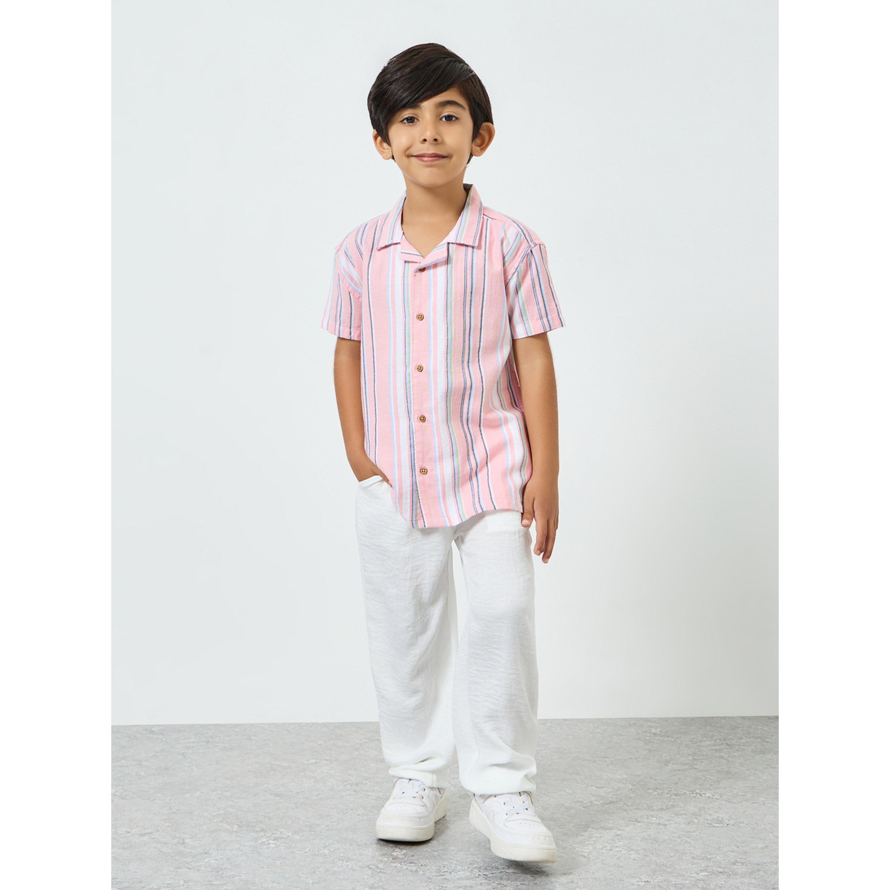 Styli Boys Striped Cotton Resort Shirt-boys-clothing-shirts-image-2