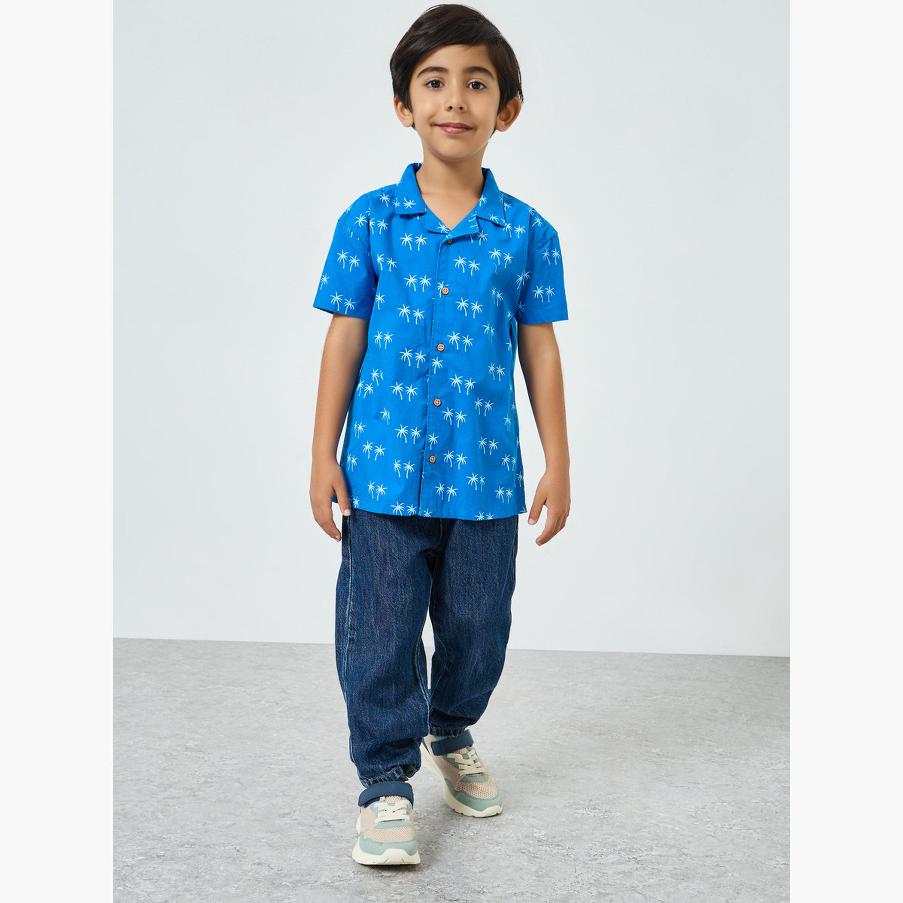 بلوزة قطن بطبعة نخلة-boys-clothing-shirts-image-2
