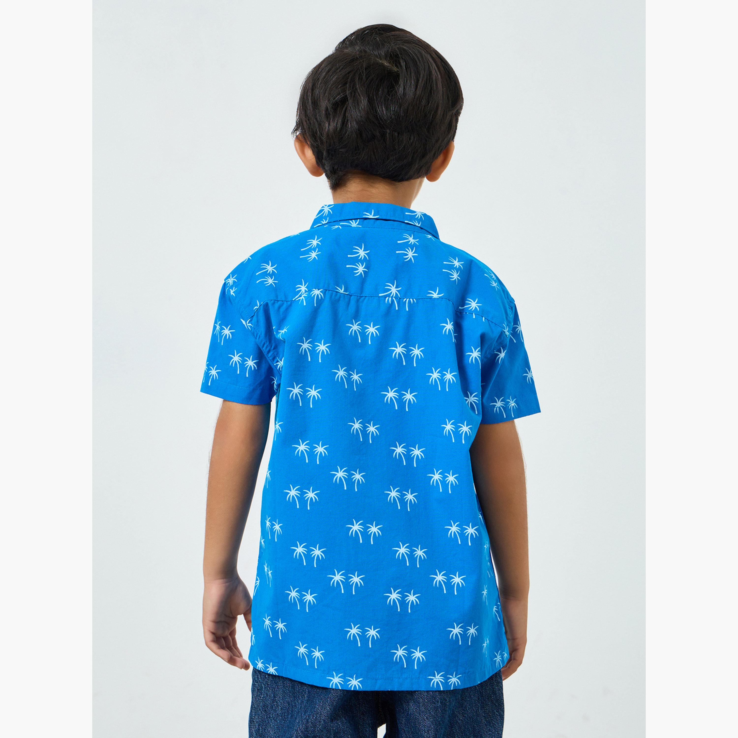 بلوزة قطن بطبعة نخلة-boys-clothing-shirts-image-4