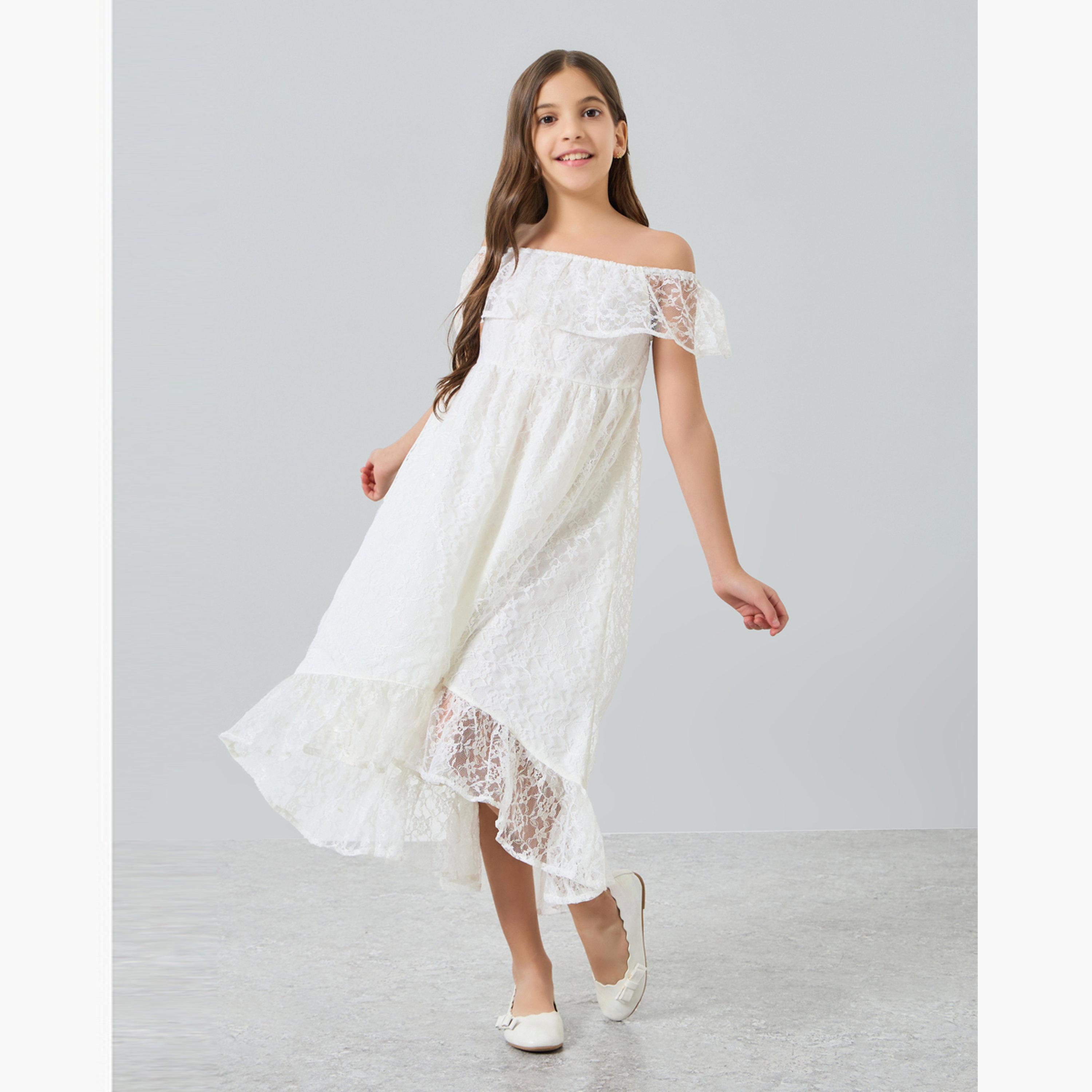 فستان بتفاصيل دانتيل وأكتاف مكشوفة-girls-clothing-dressesandjumpsuits-image-1