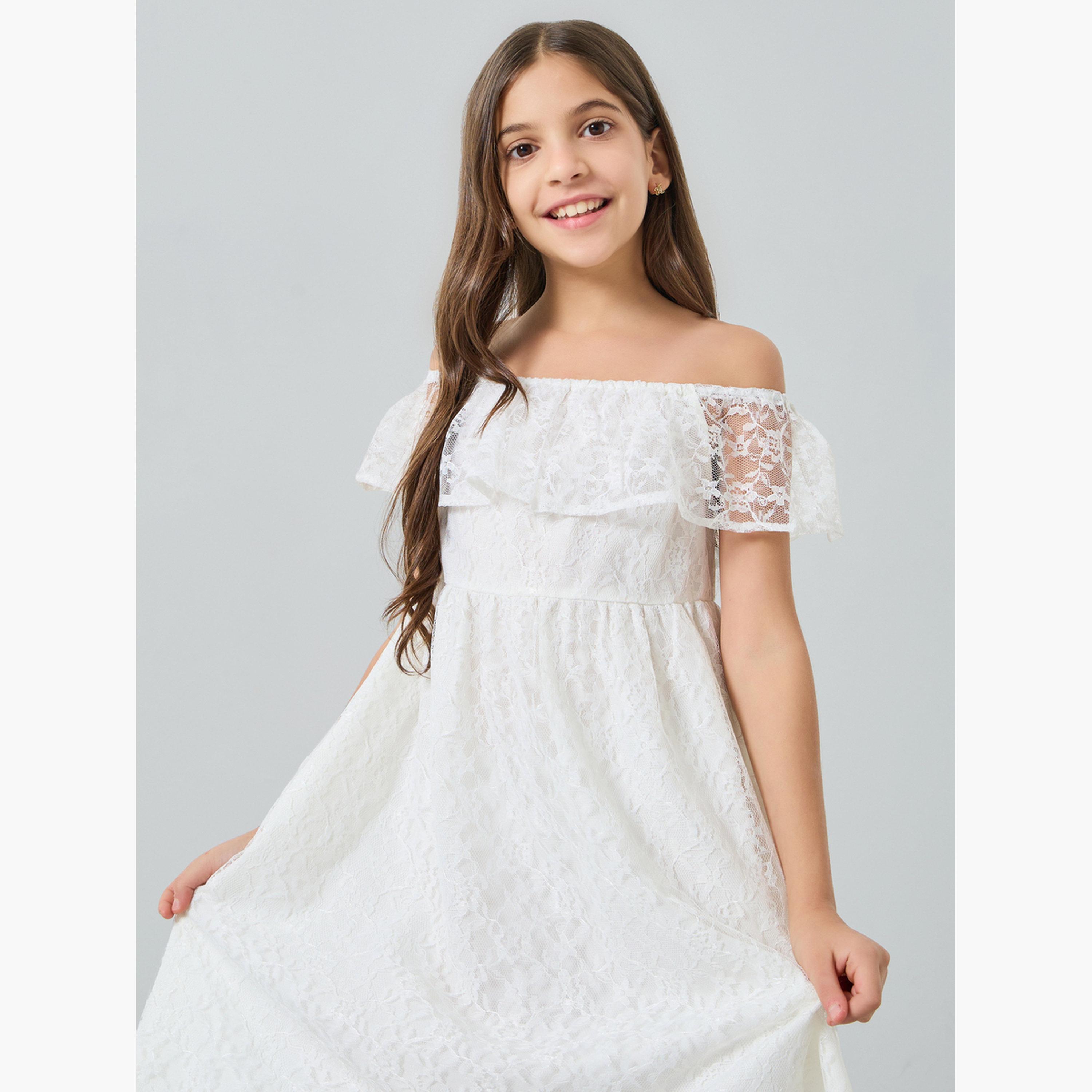 فستان بتفاصيل دانتيل وأكتاف مكشوفة-girls-clothing-dressesandjumpsuits-image-2