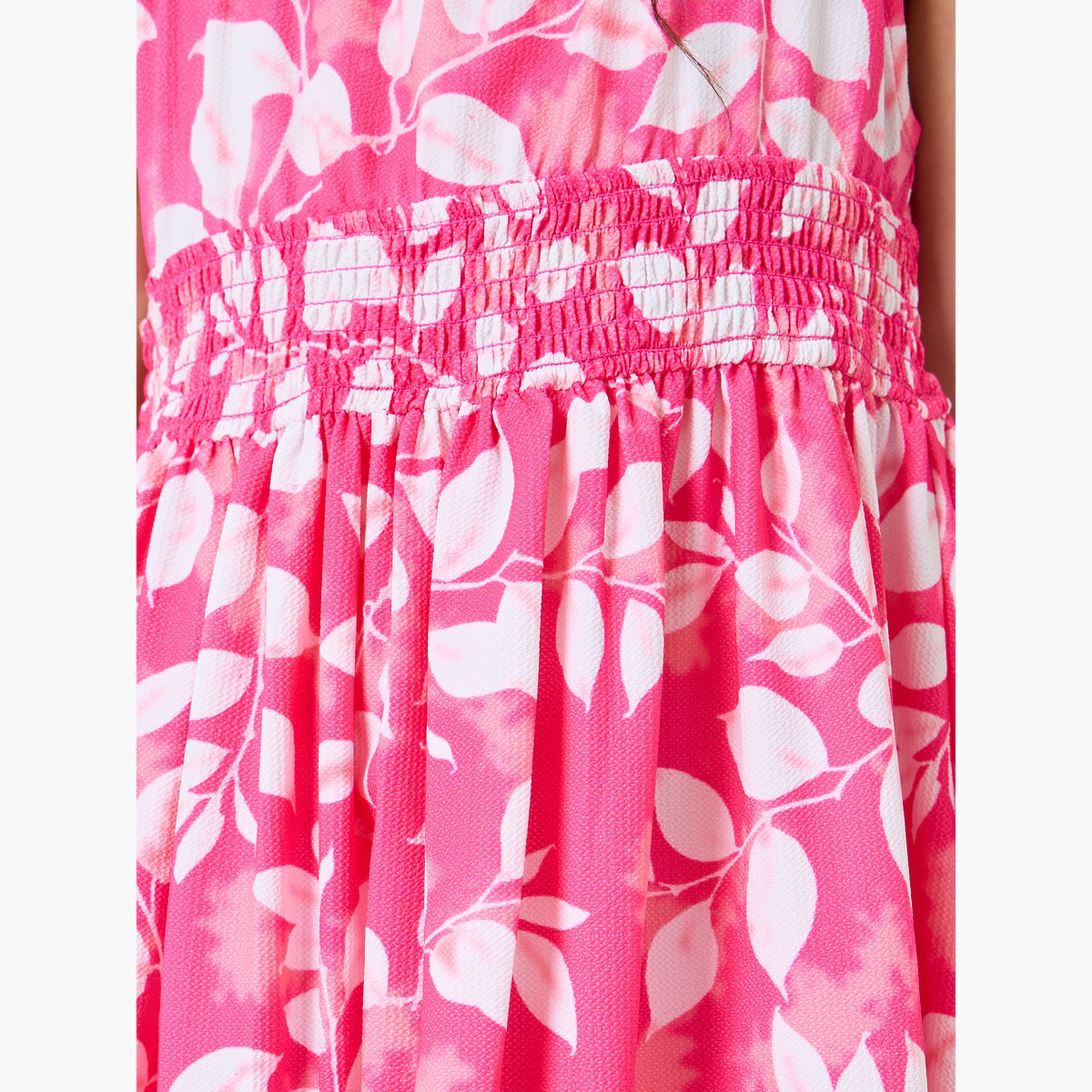 فستان بطبعة زهور وحمالات-girls-clothing-dressesandjumpsuits-image-4