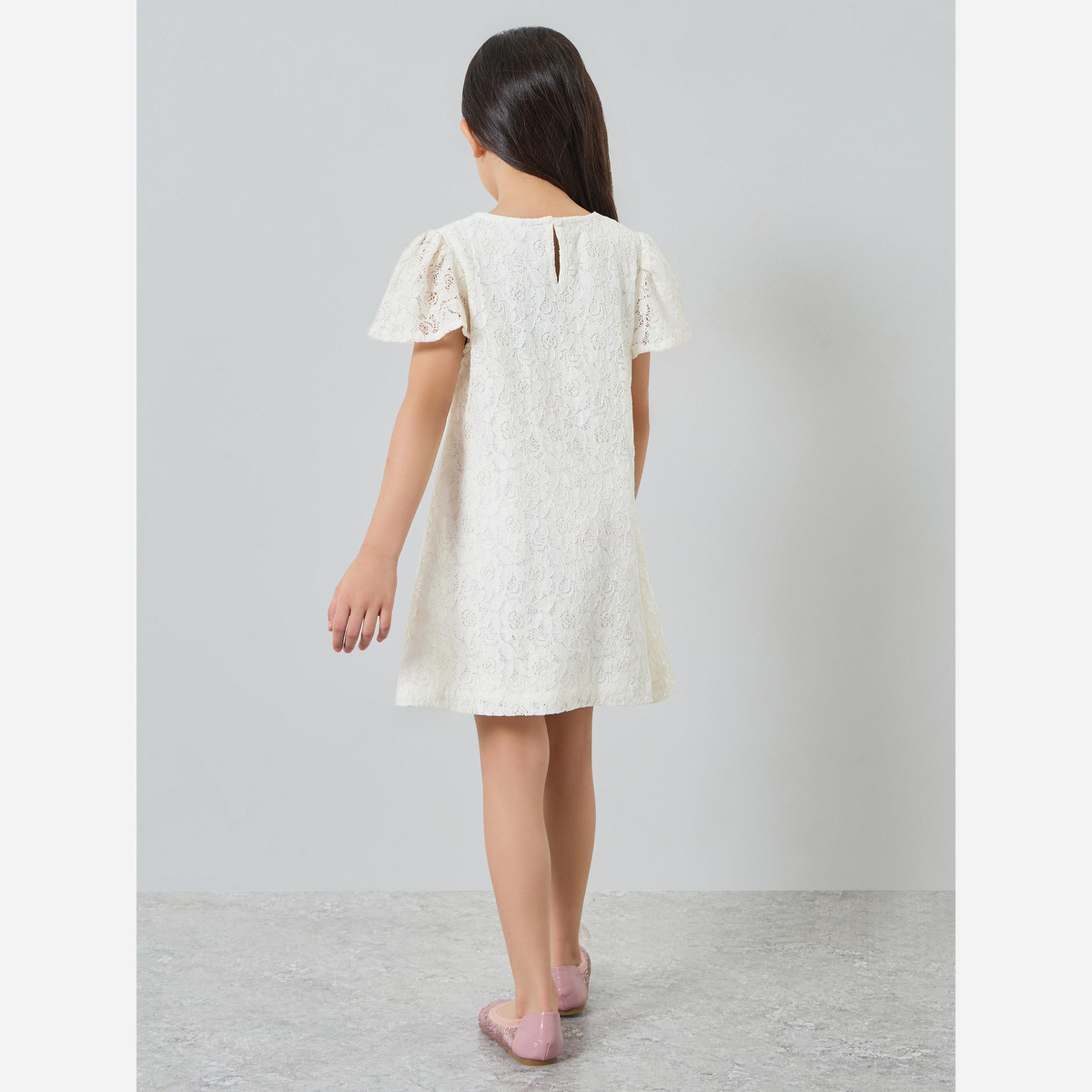 ستايلي - فستان بناتي تصميم A مزين بالدانتيل-girls-clothing-dressesandjumpsuits-image-3