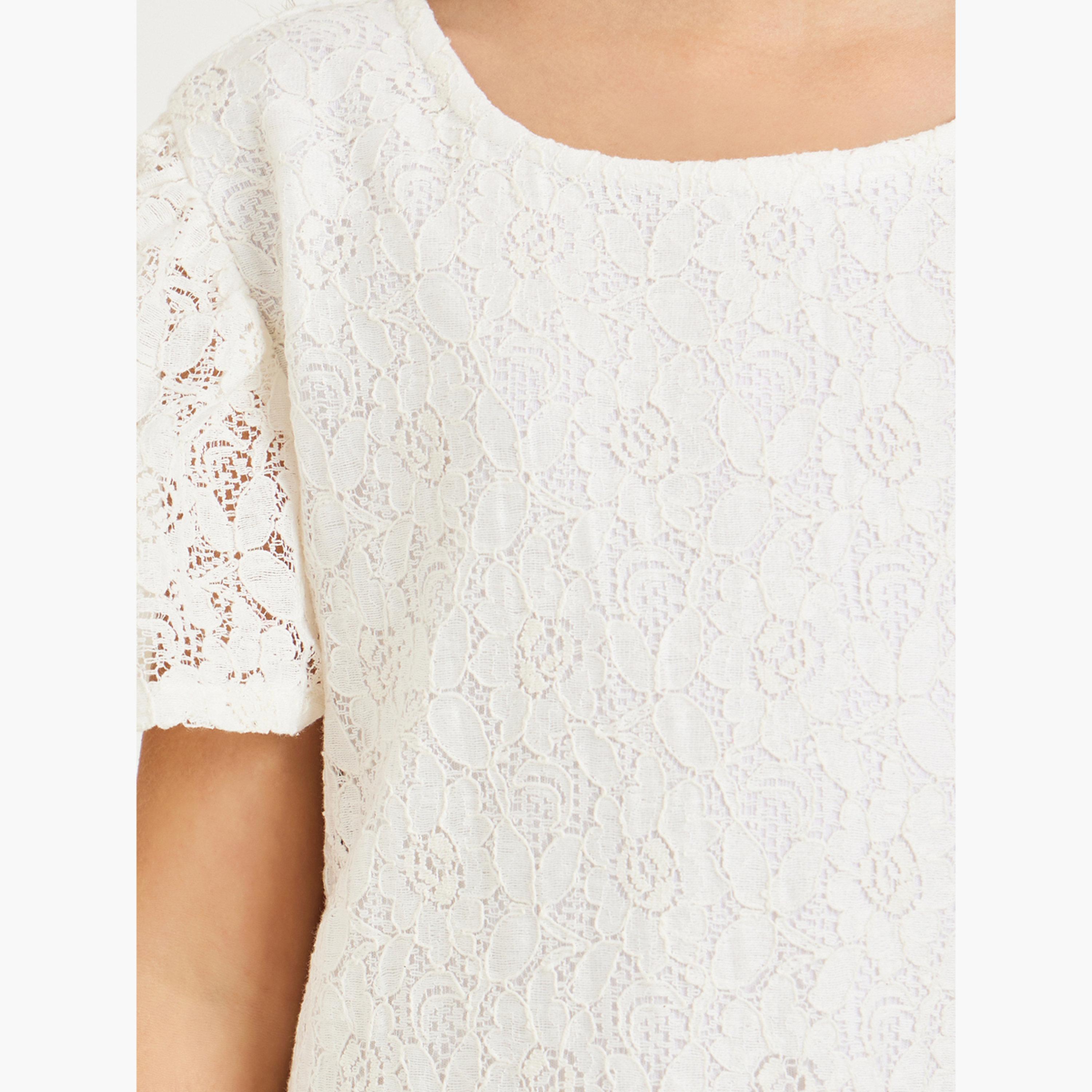 Styli Girls Off-White Lace A-Line Mini Dress-girls-clothing-dressesandjumpsuits-image-3