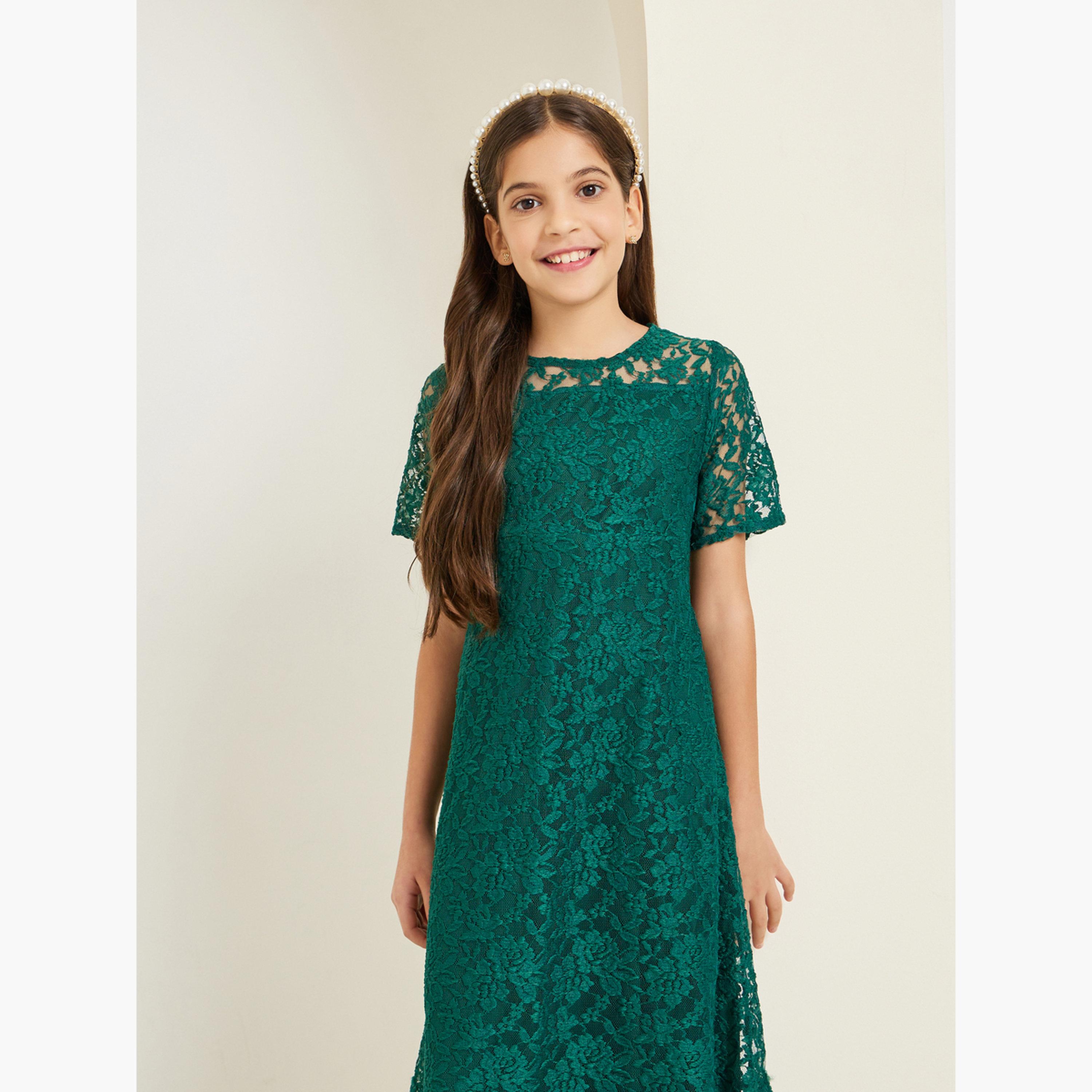فستان ميدي بحافة واسعة ودانتيل-girls-clothing-dressesandjumpsuits-image-3