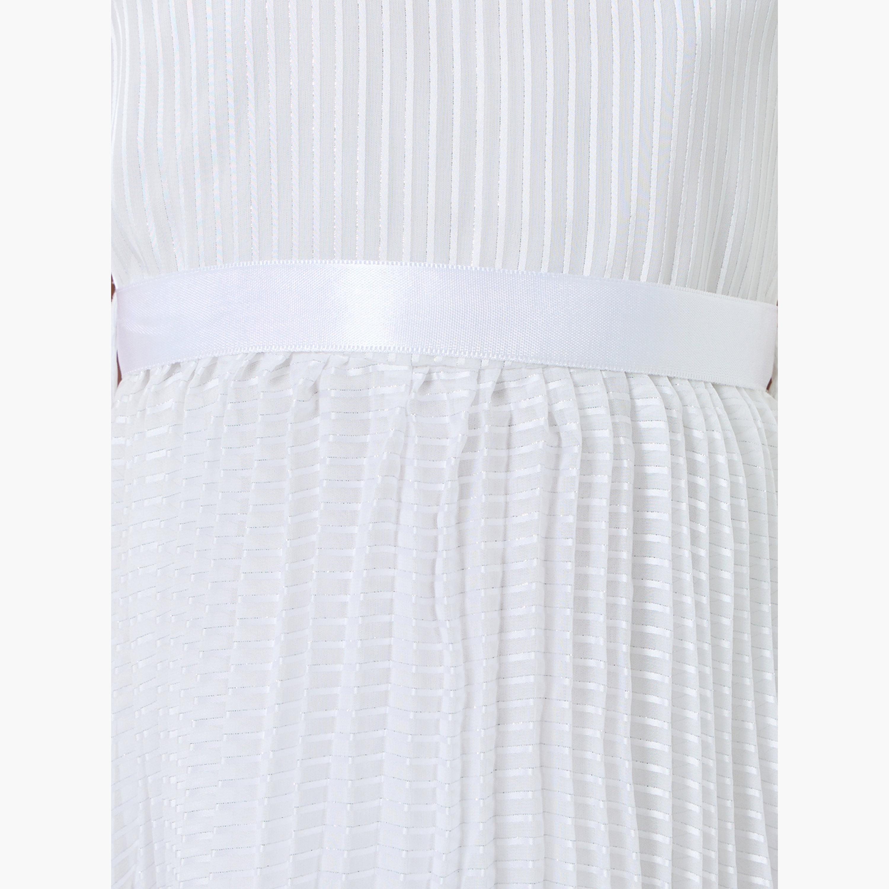 Styli Girls White Sleeveless Pleated Dress-girls-clothing-dressesandjumpsuits-image-4
