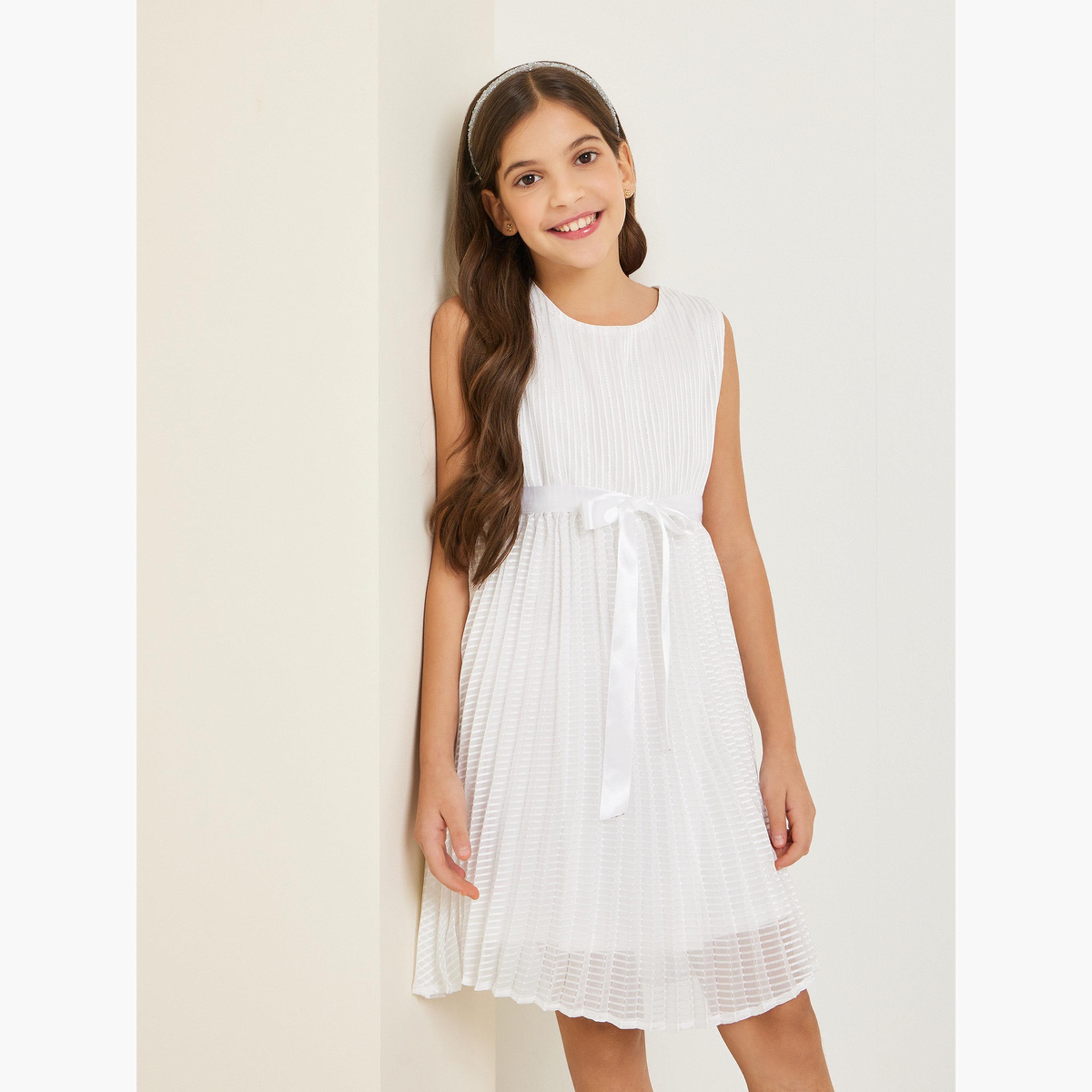 فستان بحافة واسعة وكسرات-girls-clothing-dressesandjumpsuits-image-1