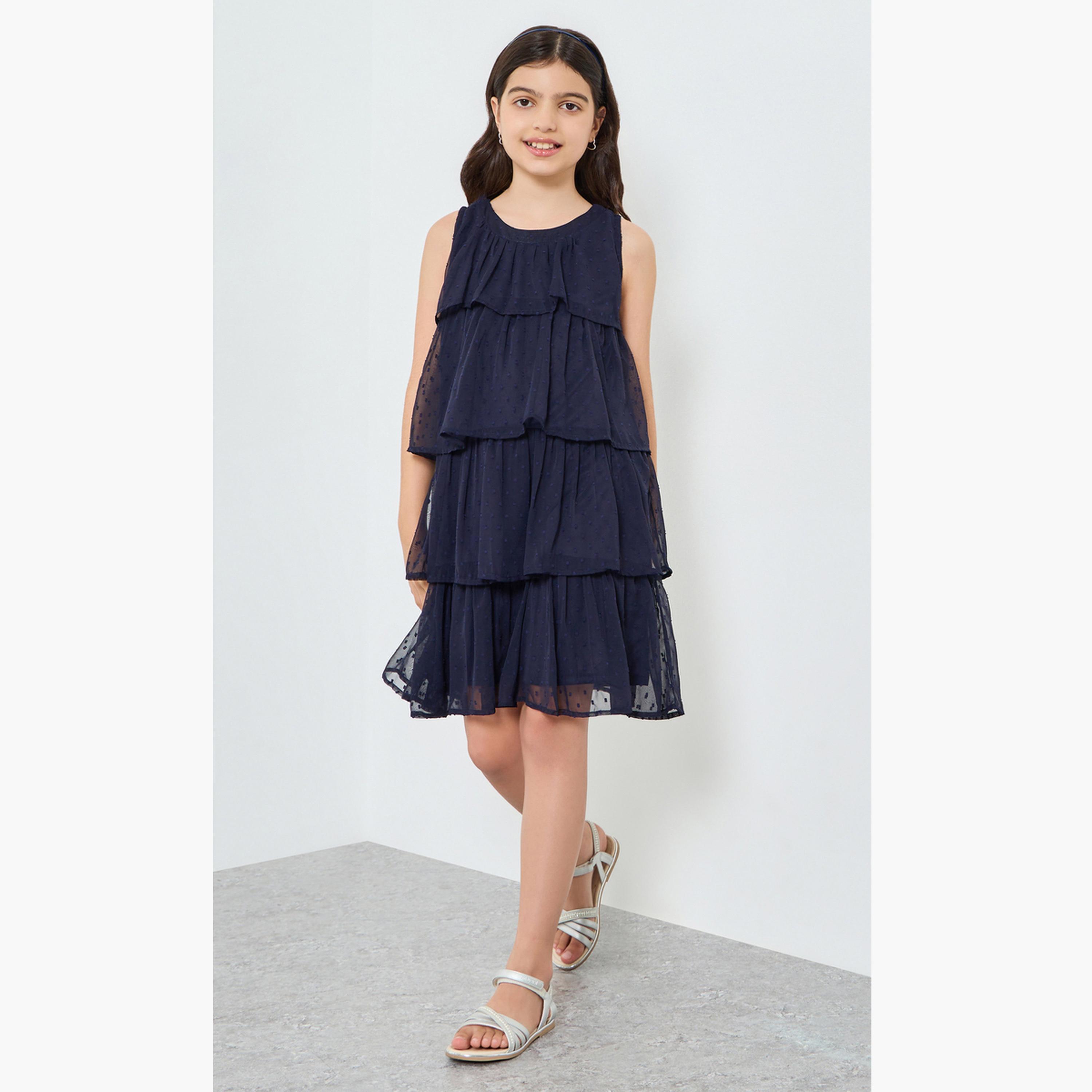فستان بلا أكمام مزين بطبقات كشكش-girls-clothing-dressesandjumpsuits-image-1