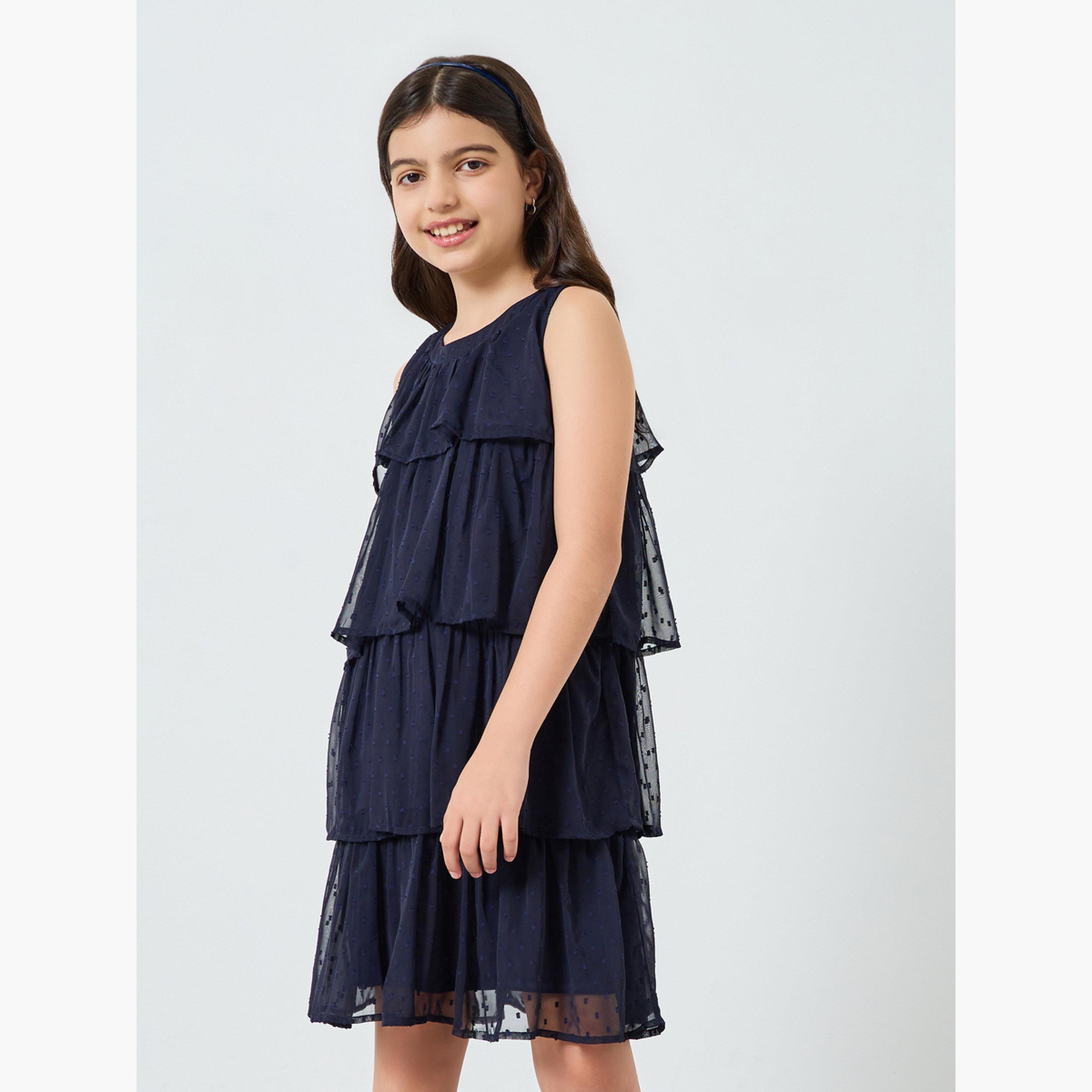 فستان بلا أكمام مزين بطبقات كشكش-girls-clothing-dressesandjumpsuits-image-2