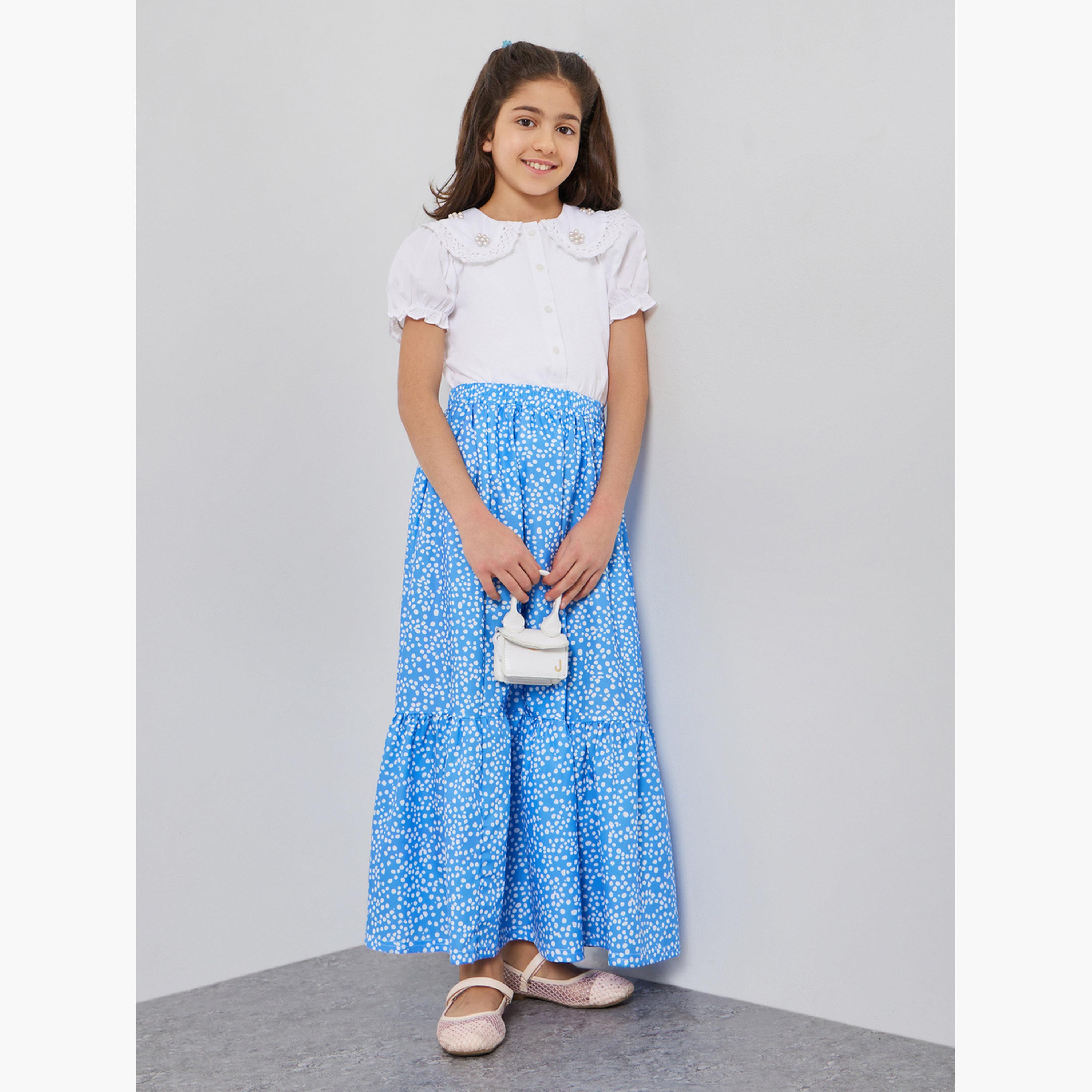 Styli Teens White Cotton Top with Embroidered Collar-girls-clothing-blousesandshirts-image-2
