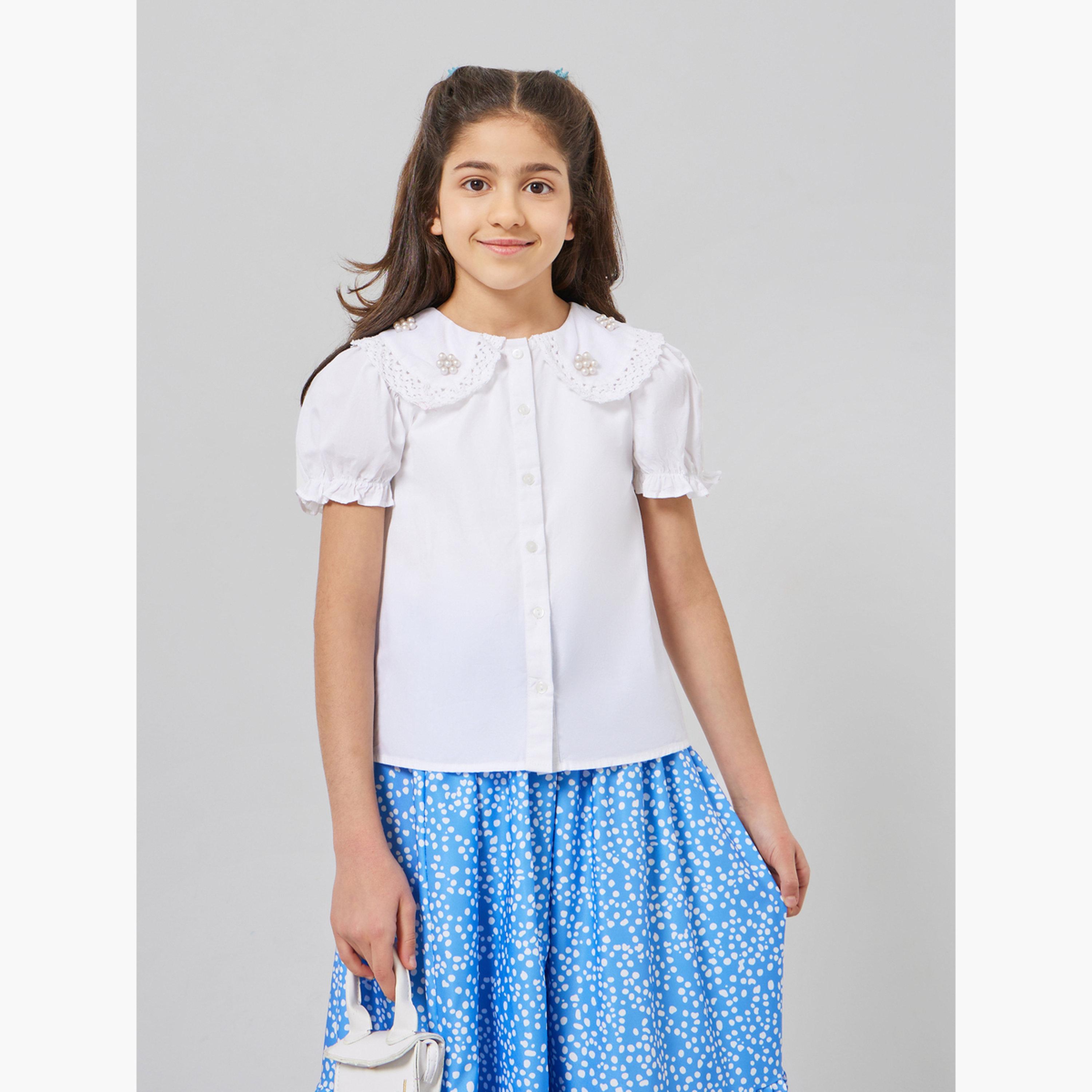 بلوزة قطنية بياقة مطرزة-girls-clothing-blousesandshirts-image-3