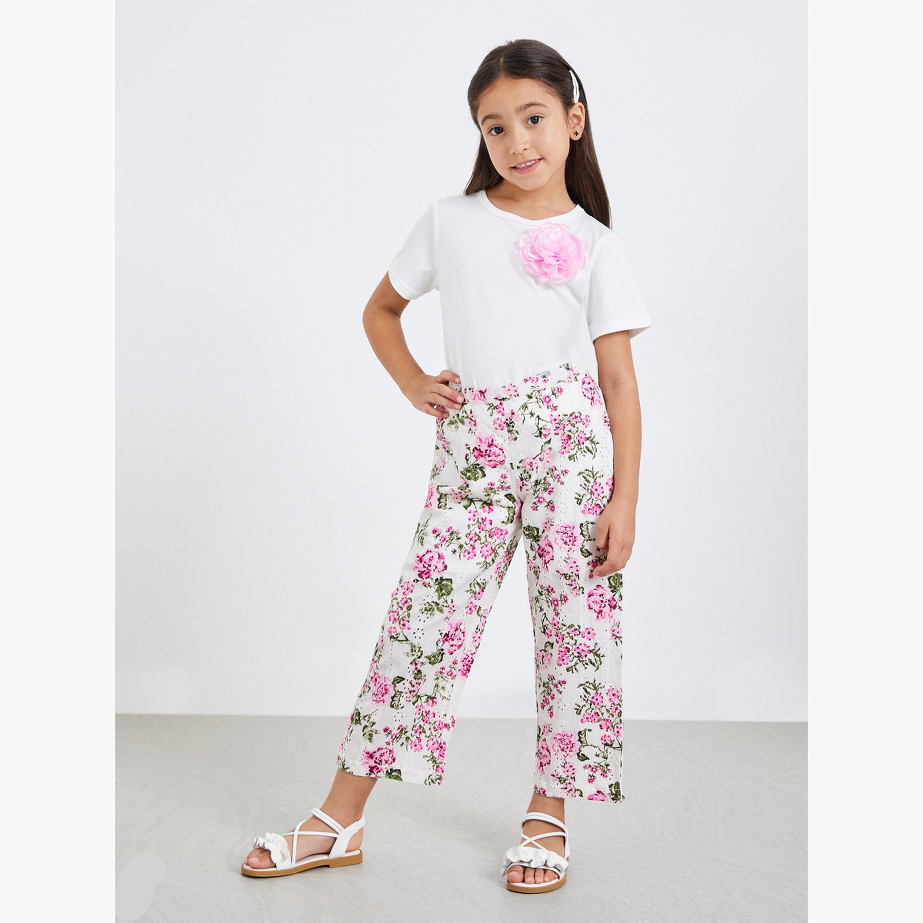 بنطال بطبعة زهور شيفلي-girls-clothing-bottoms-trousers-image-2
