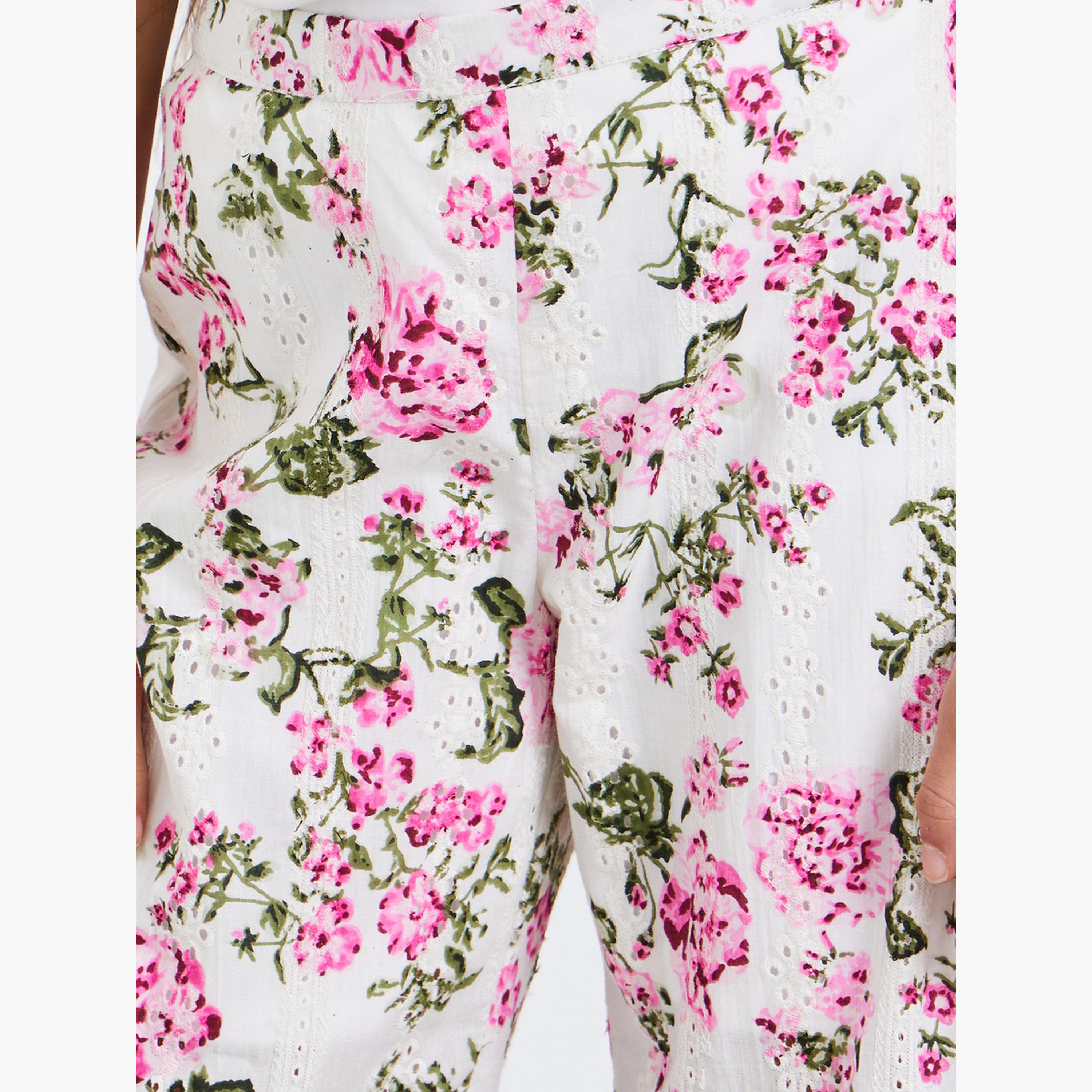 بنطال بطبعة زهور شيفلي-girls-clothing-bottoms-trousers-image-3