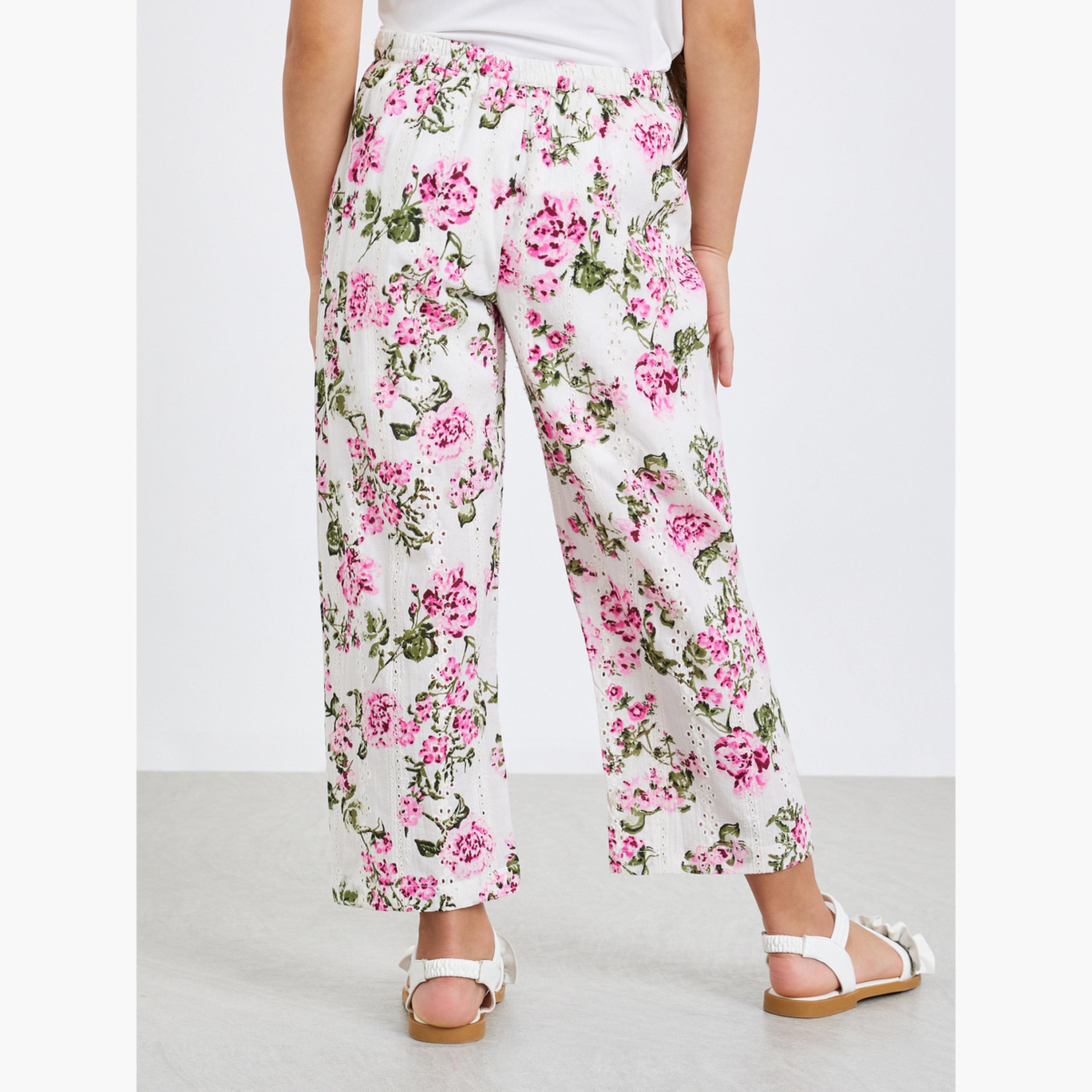 بنطال بطبعة زهور شيفلي-girls-clothing-bottoms-trousers-image-4