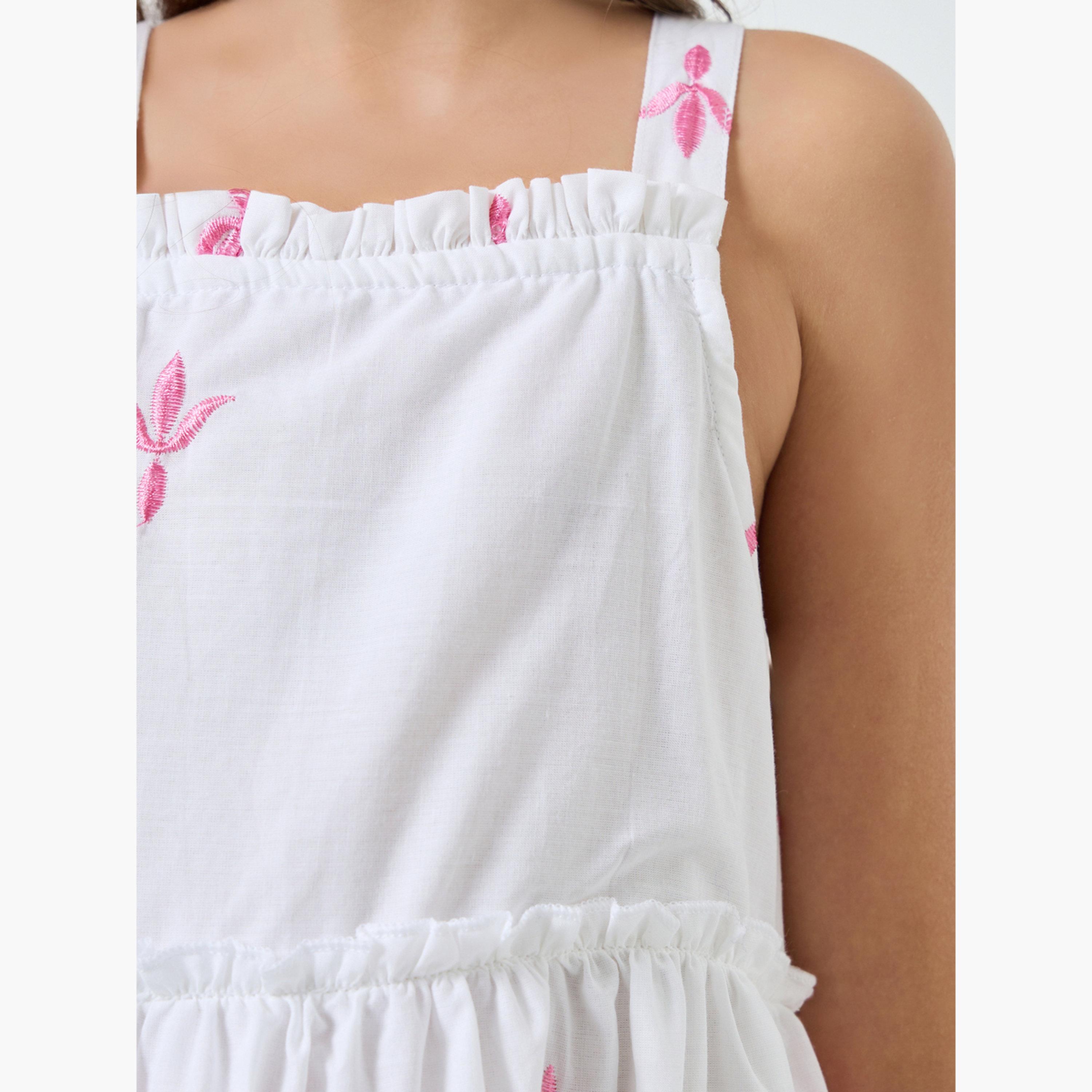 فستان ميدي مطرز بسيور للبنات-girls-clothing-dressesandjumpsuits-image-5