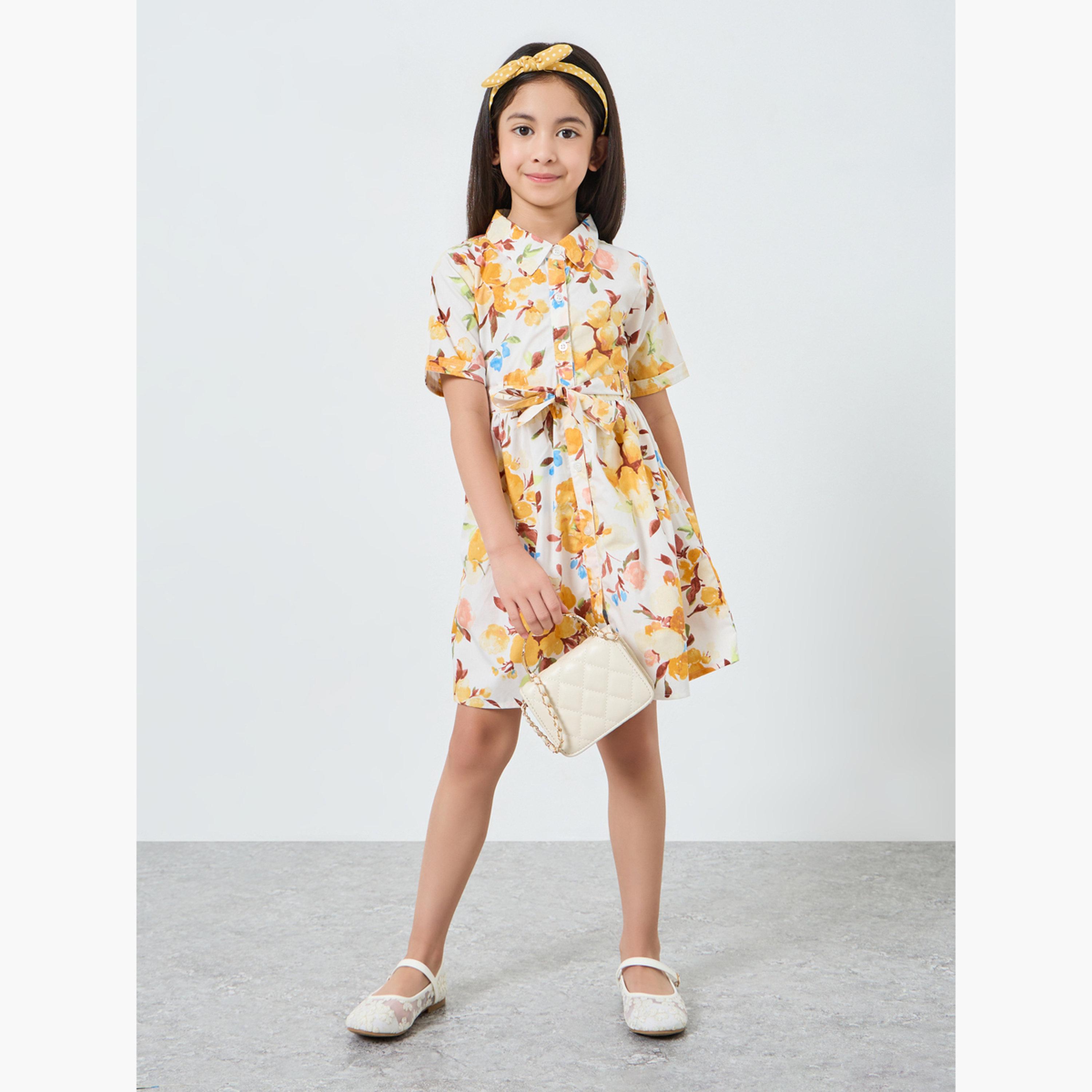 فستان بنمط قميص وطبعة زهور-girls-clothing-dressesandjumpsuits-image-2