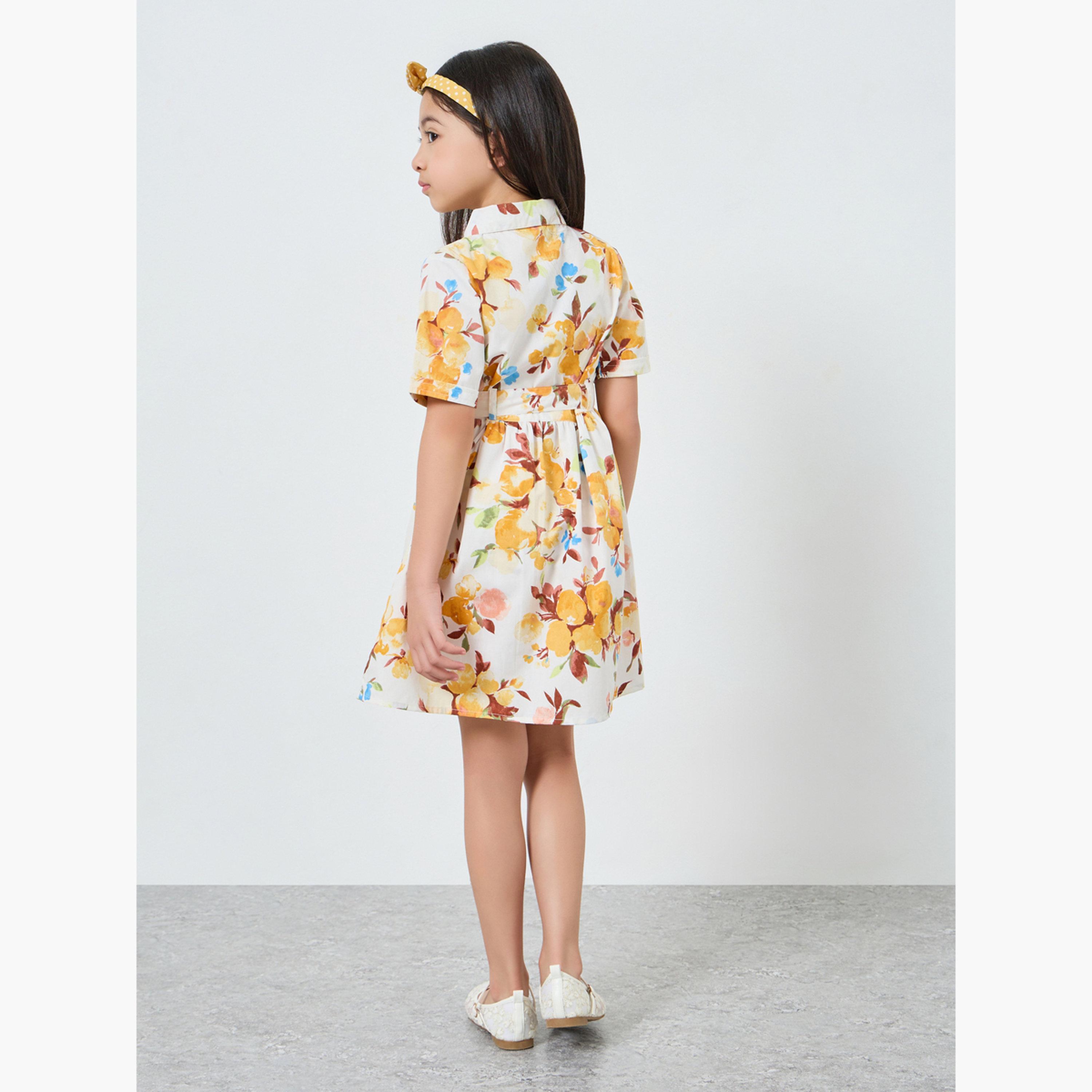 فستان بنمط قميص وطبعة زهور-girls-clothing-dressesandjumpsuits-image-3