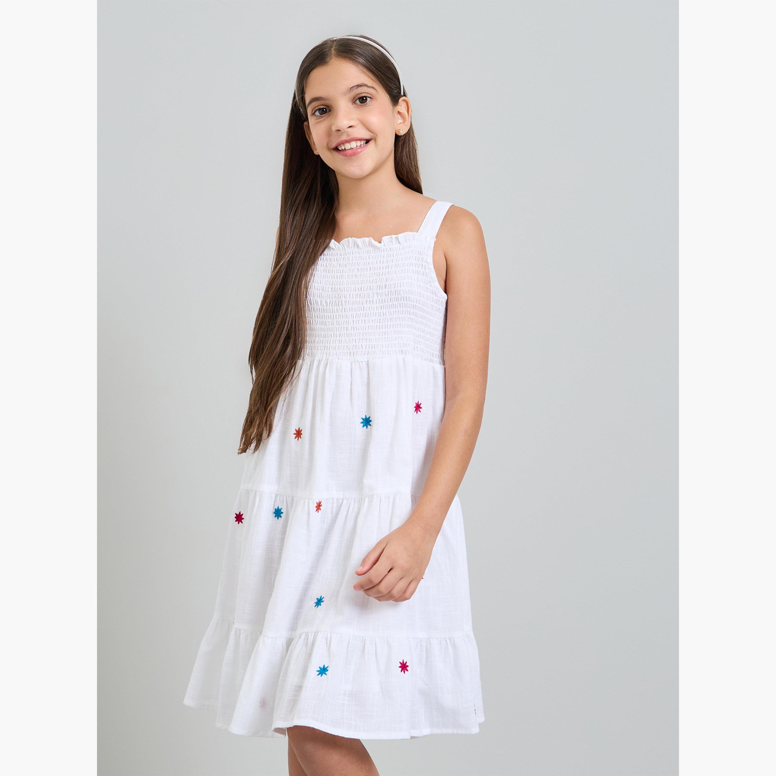 Styli Teen Girls Embroidered Tiered Dress-girls-clothing-dressesandjumpsuits-image-1