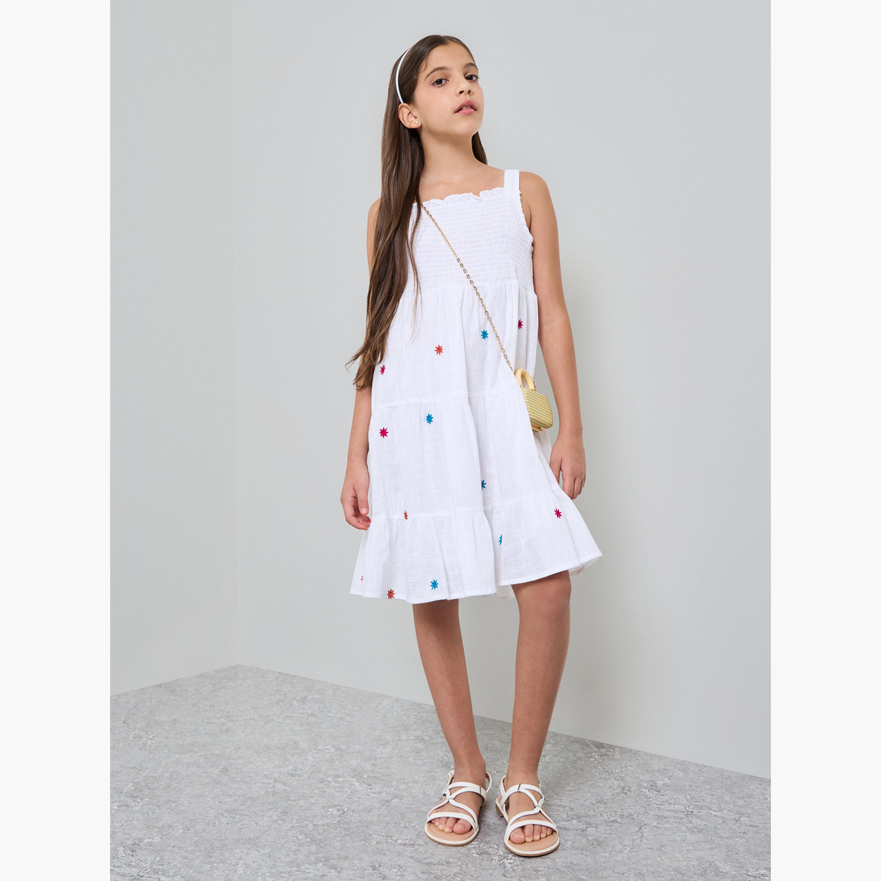 Styli Teen Girls Embroidered Tiered Dress-girls-clothing-dressesandjumpsuits-image-2