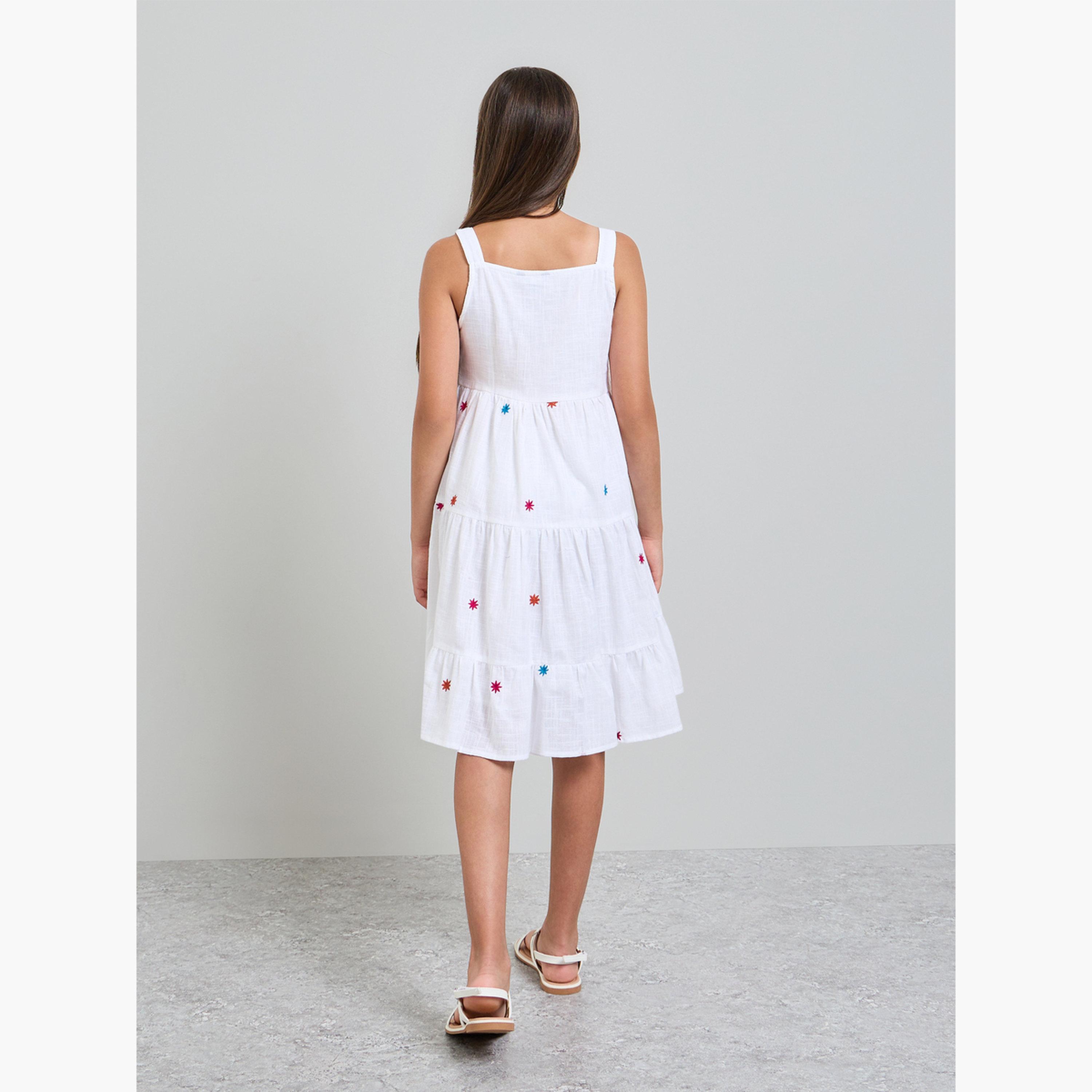 Styli Teen Girls Embroidered Tiered Dress-girls-clothing-dressesandjumpsuits-image-3