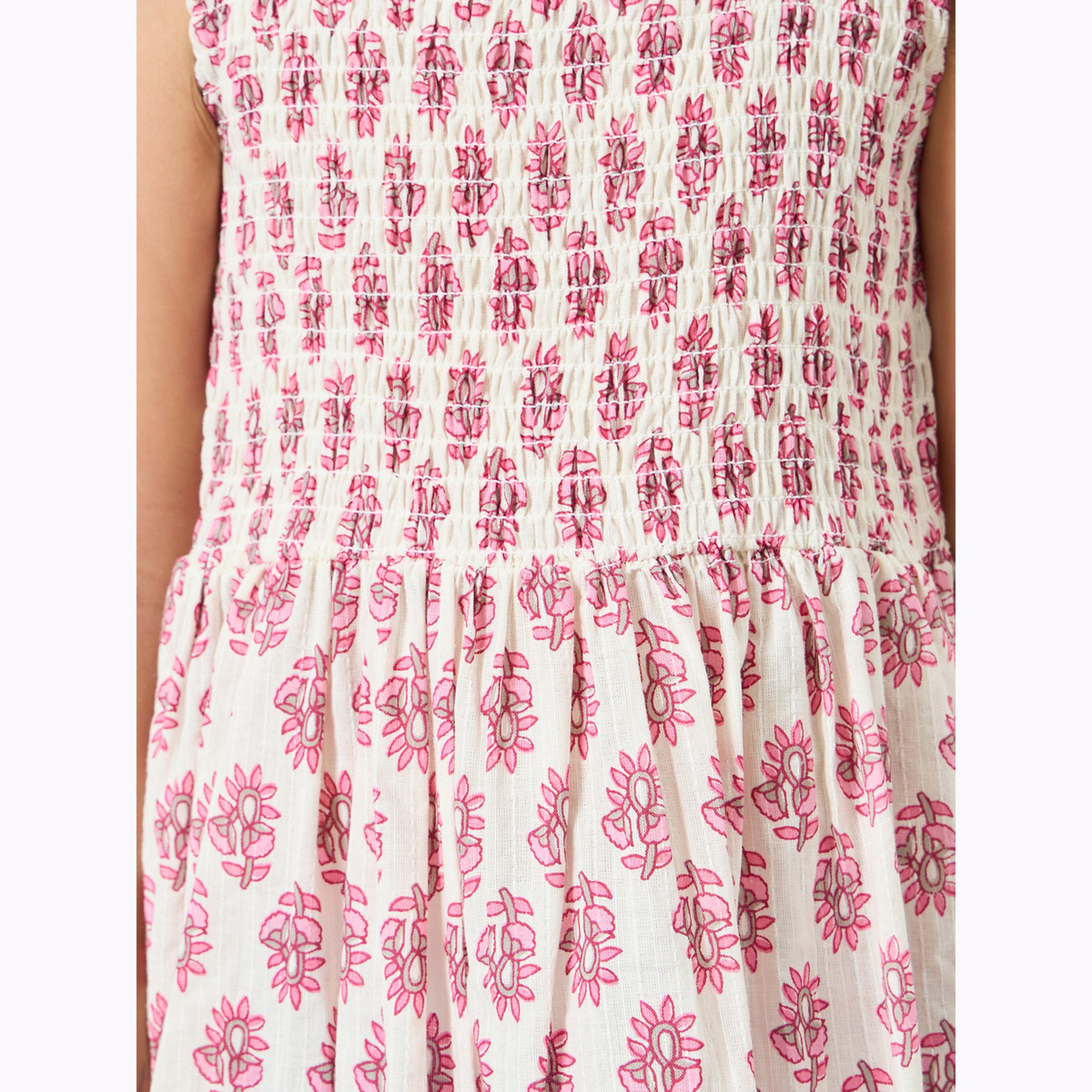 فستان بلا أكمام بزمزمة وطبعات زهور للبنات-girls-clothing-dressesandjumpsuits-image-4