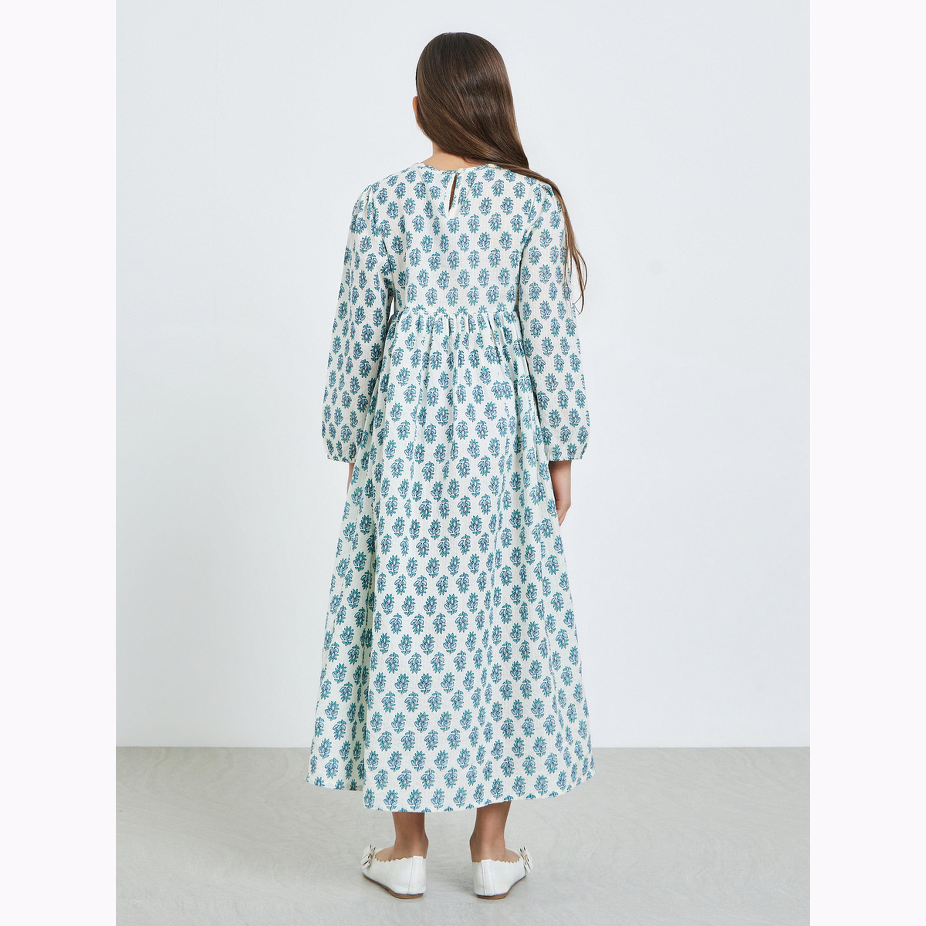 Styli Girls Floral Print A-Line Maxi Dress-girls-clothing-dressesandjumpsuits-image-3