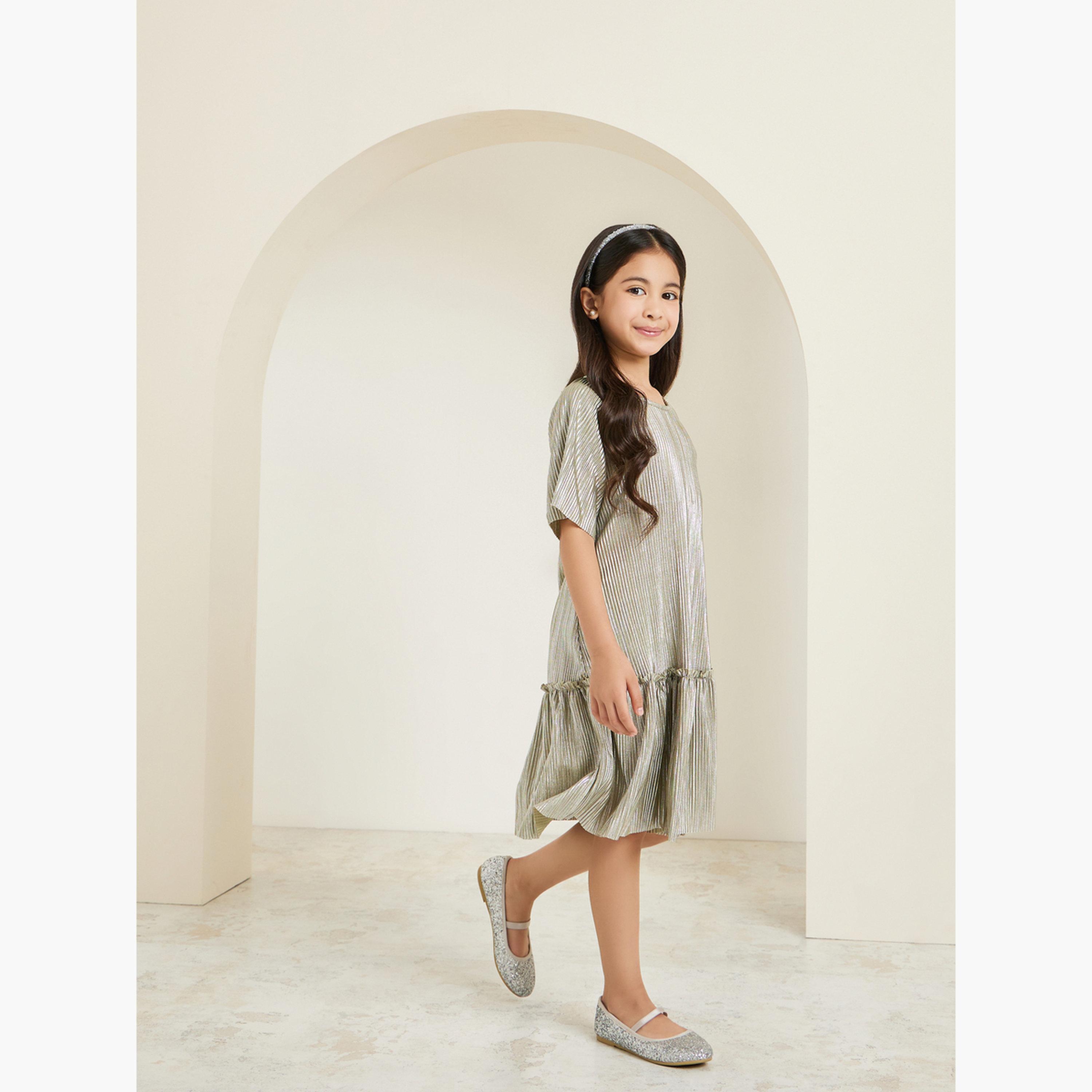 فستان بليسيه بخصر منخفض للبنات-girls-clothing-dressesandjumpsuits-image-2