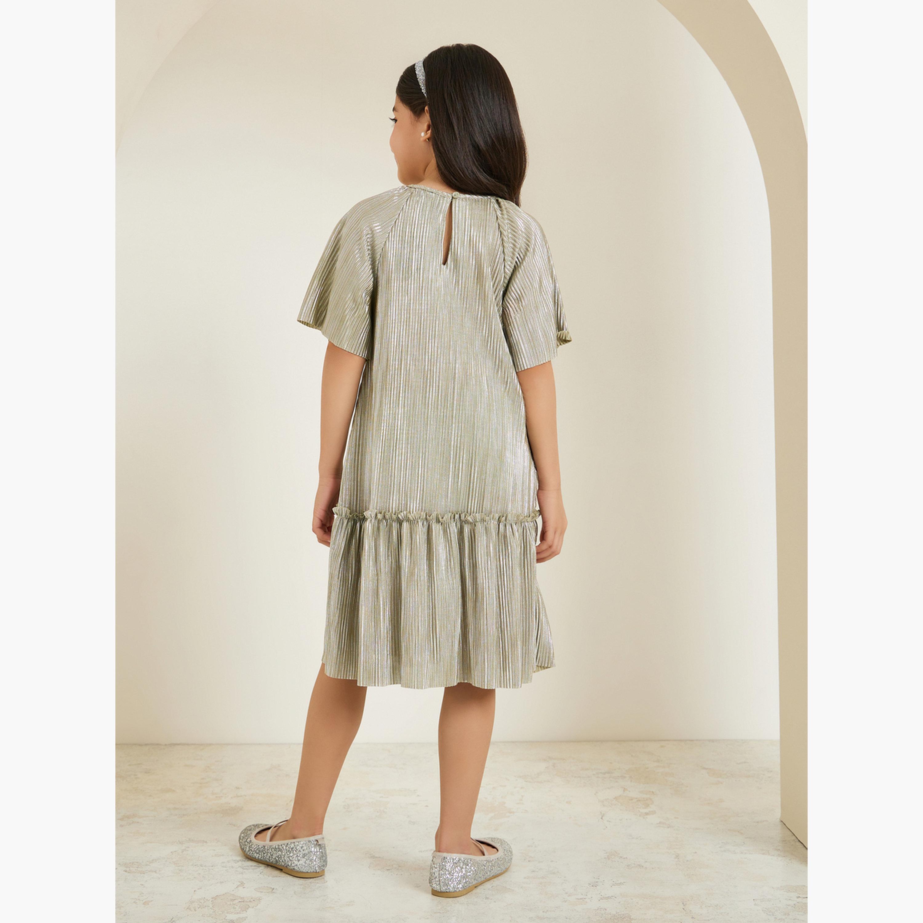 فستان بليسيه بخصر منخفض للبنات-girls-clothing-dressesandjumpsuits-image-3