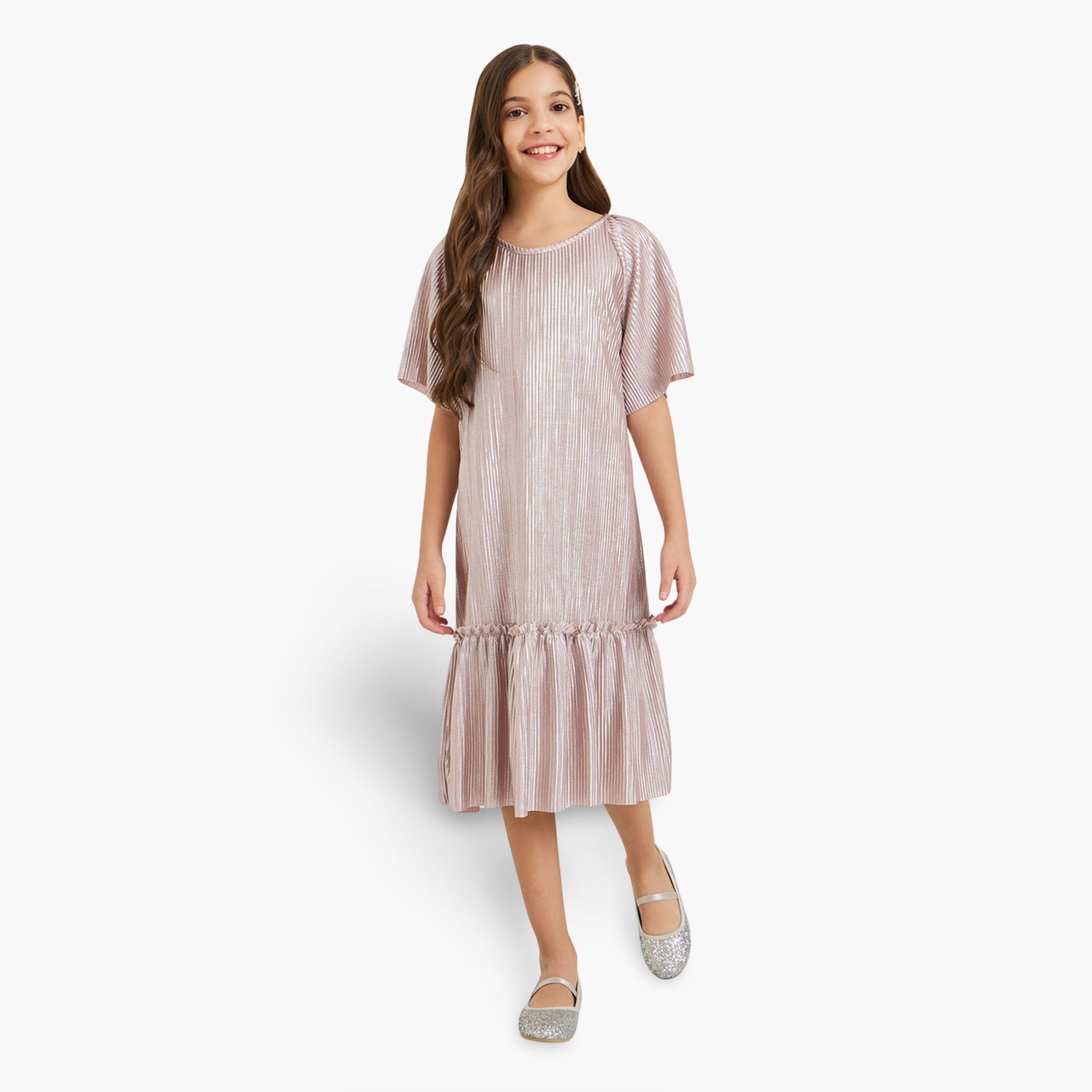 فستان بليسيه بخصر منخفض-girls-clothing-dressesandjumpsuits-image-1