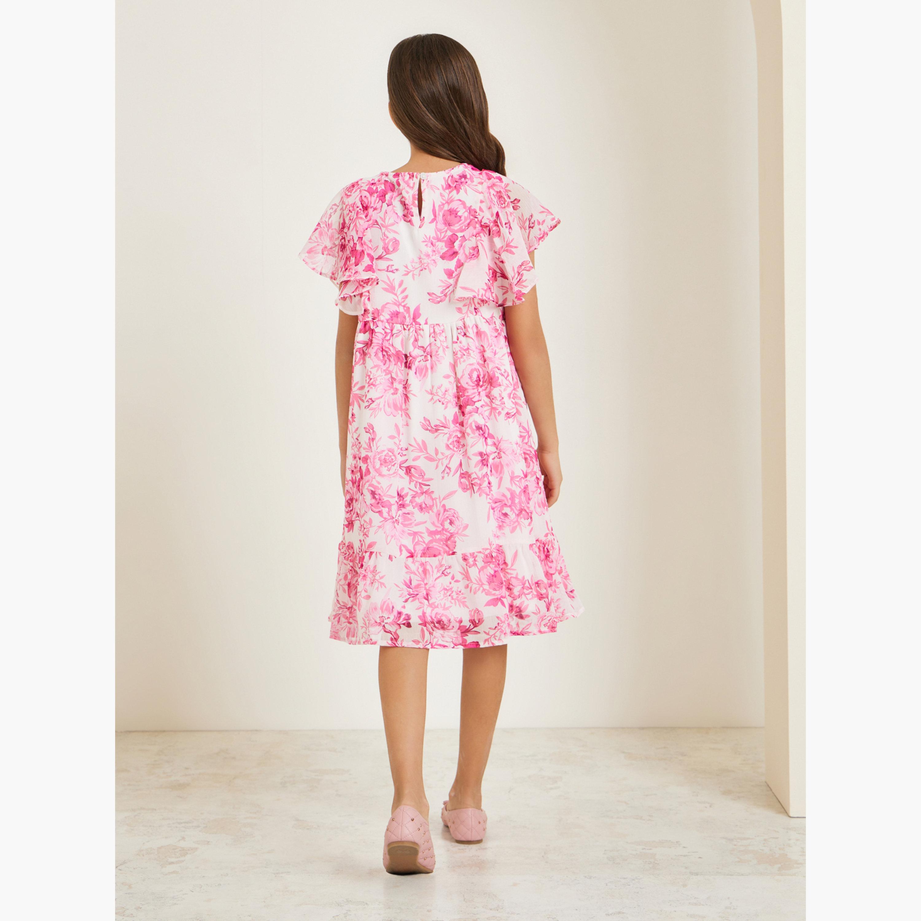 فستان شيفون مطبع بطبعة زهور-girls-clothing-dressesandjumpsuits-image-3