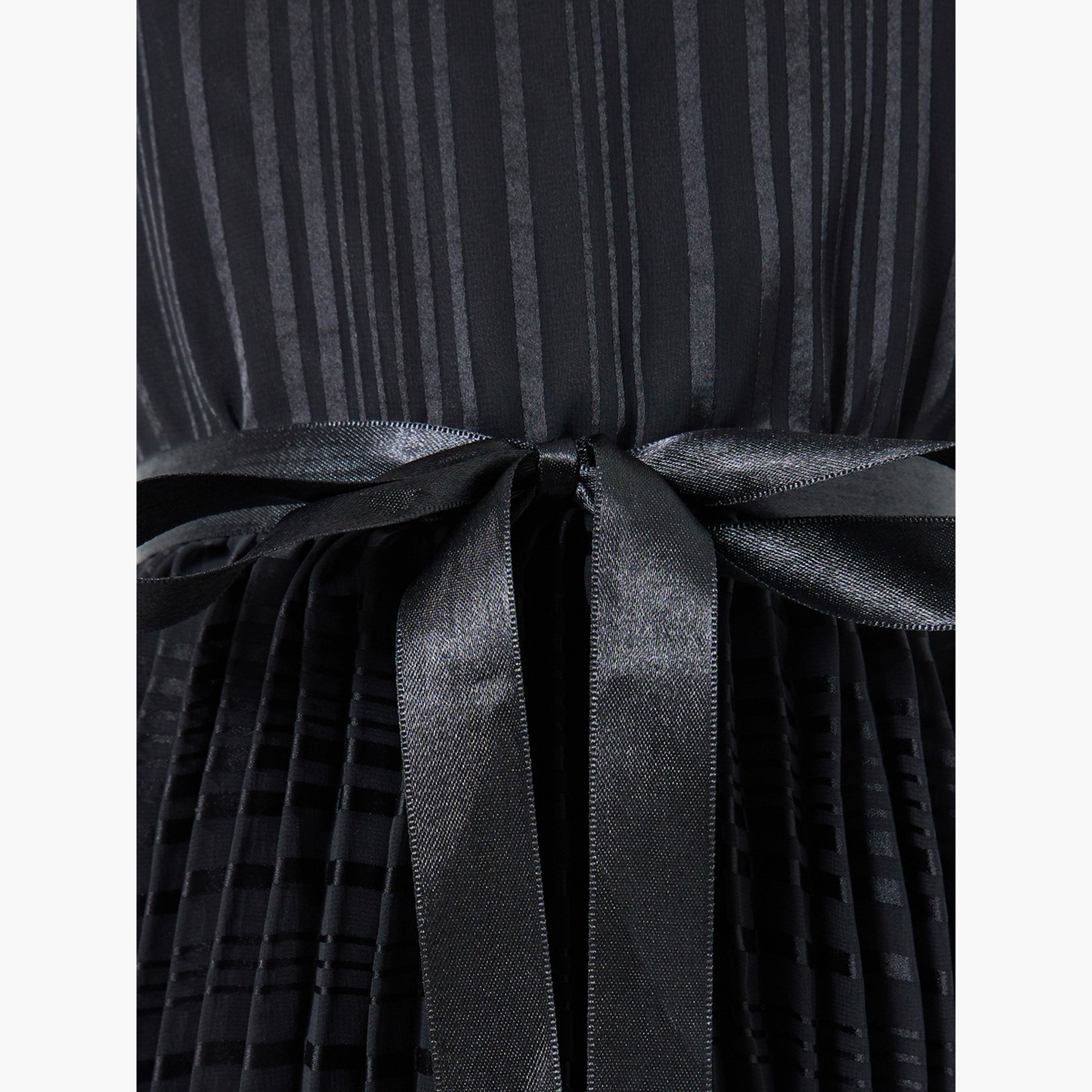Styli Teens Pleated Dress with Bow Tie-girls-clothing-dressesandjumpsuits-image-3