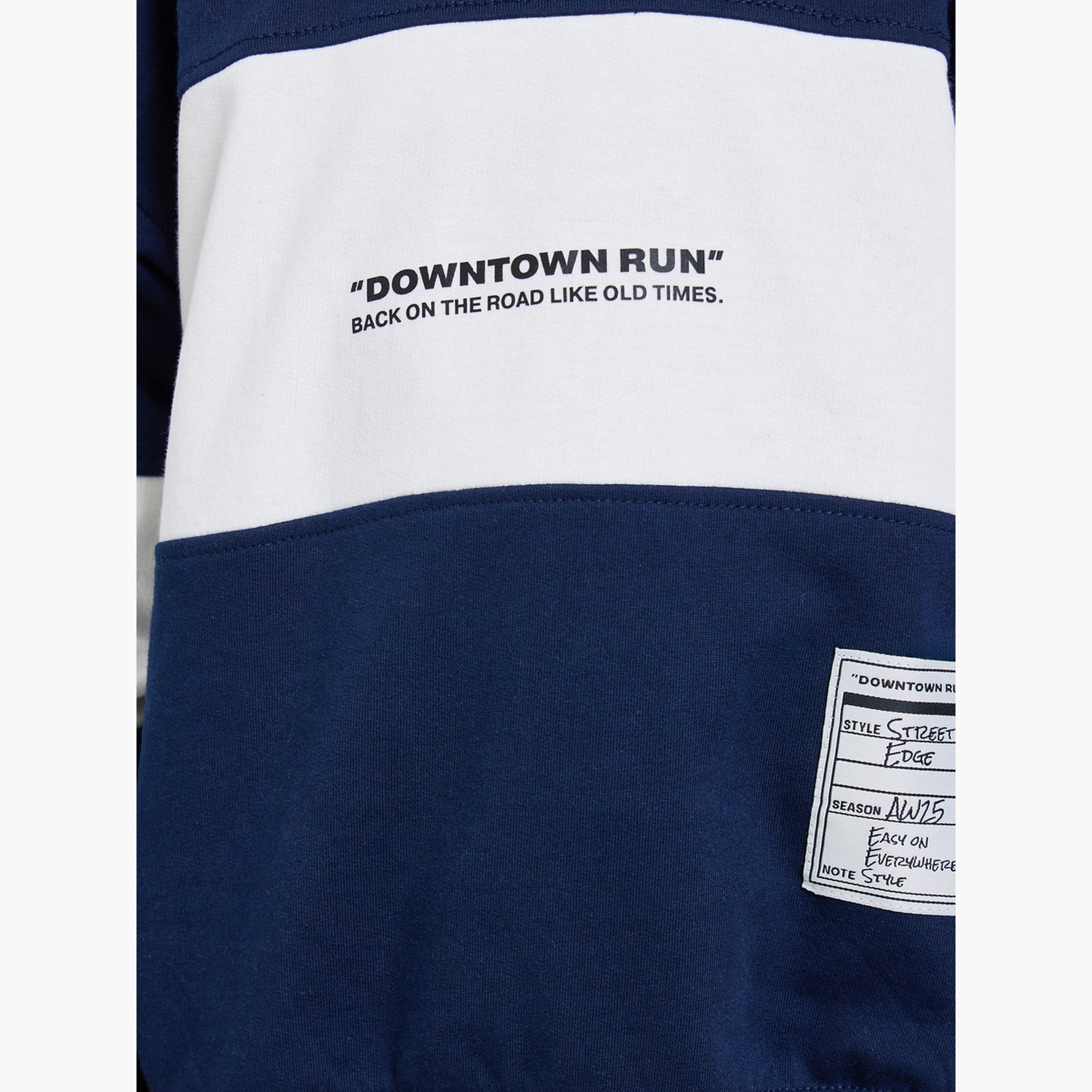 Styli Boys Navy Blue Color Block Sweatshirt-boys-clothing-sweatshirts-image-3