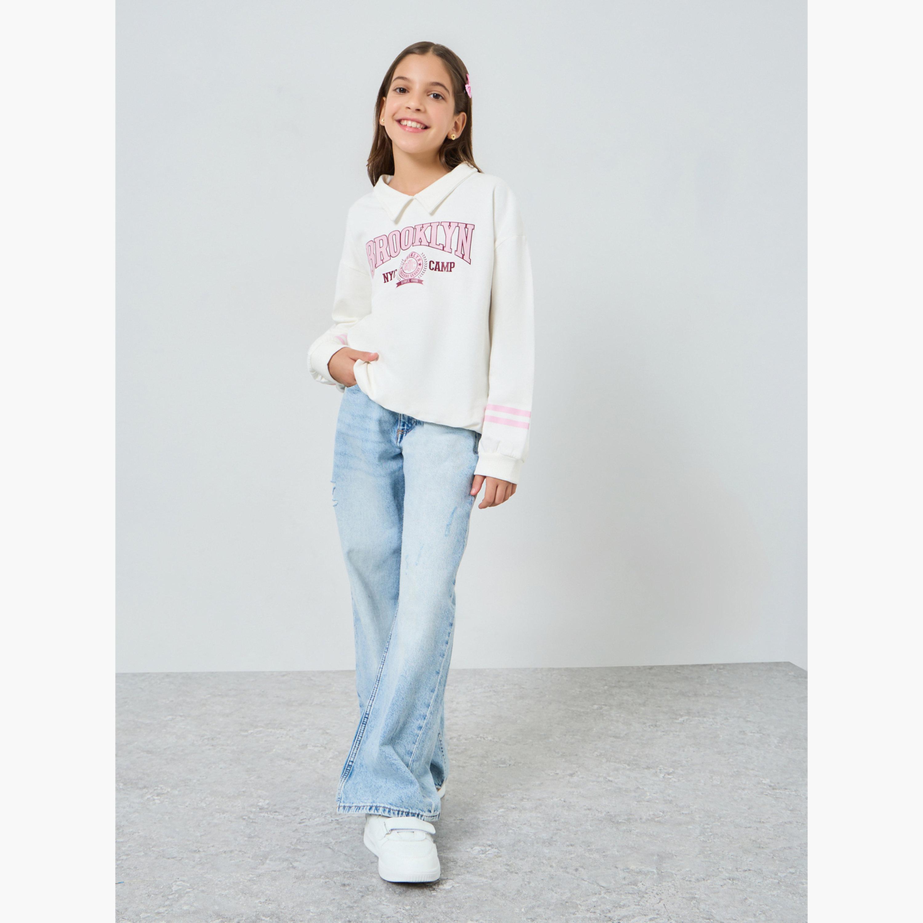 Styli Teens Off-White Graphic Print Sweatshirt-girls-clothing-sweatshirts-image-2