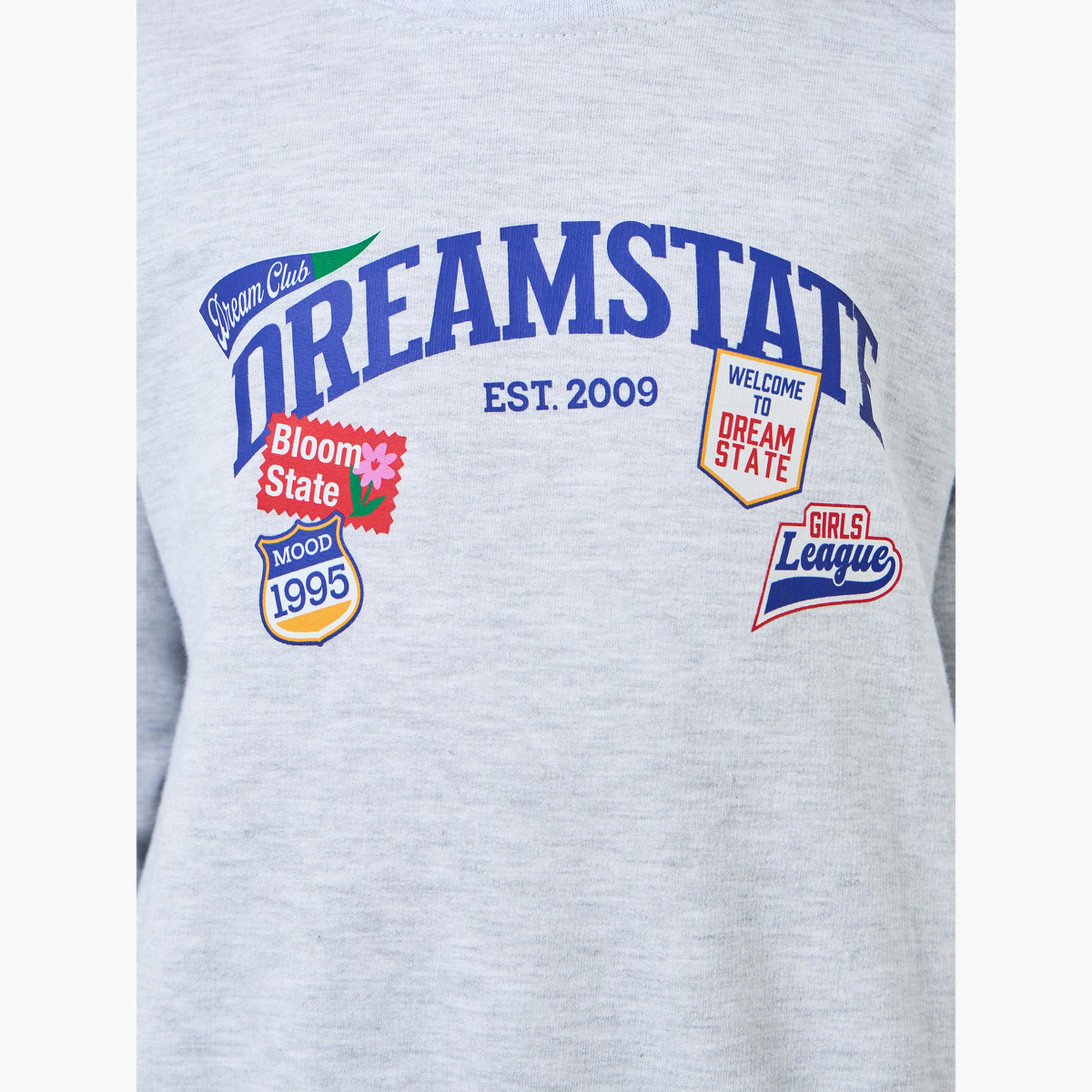 Styli Girls Grey Dreamstat Graphic Cotton Sweatshirt-girls-clothing-sweatshirts-image-4