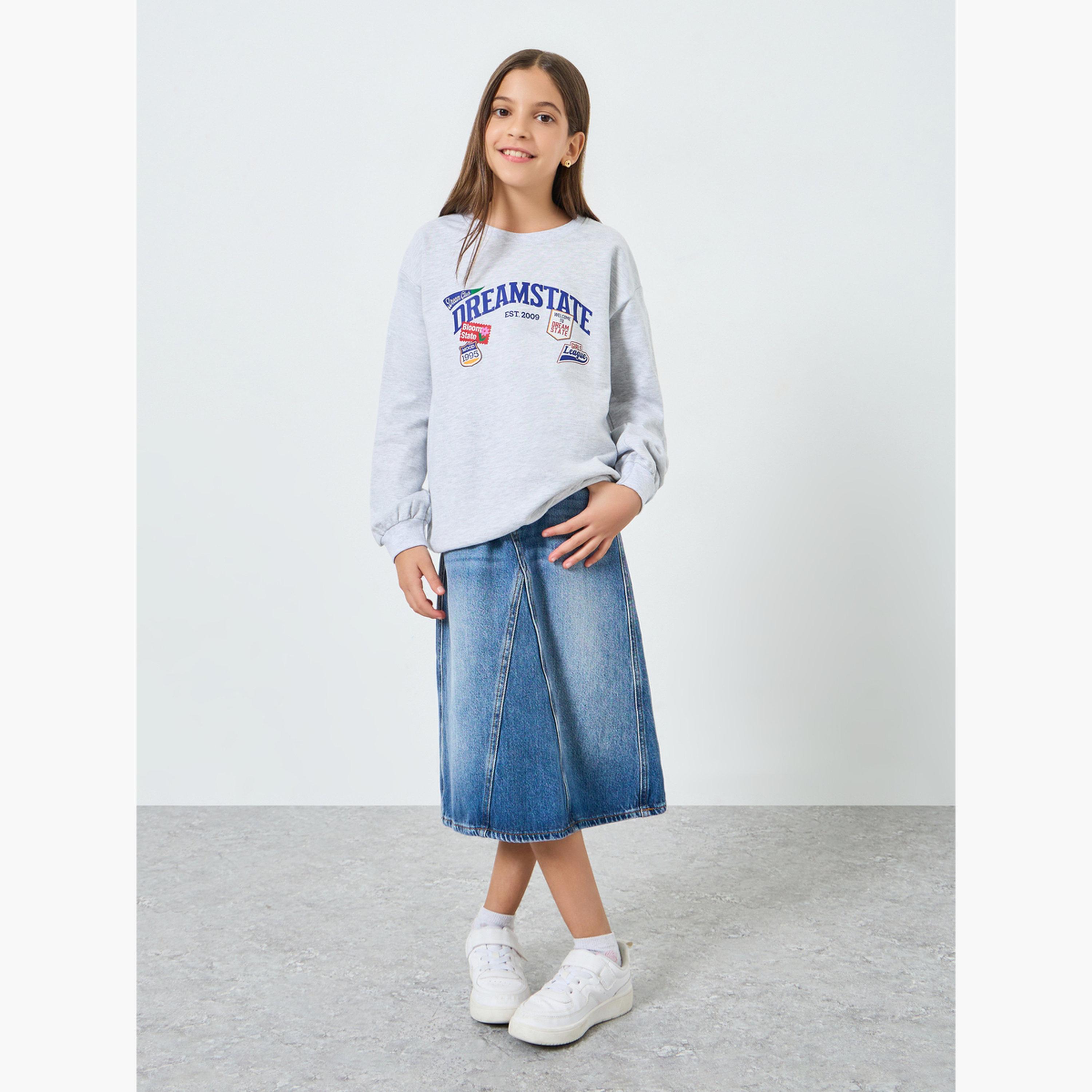 سويت شيرت قطني بطبعة جرافيك-girls-clothing-sweatshirts-image-2
