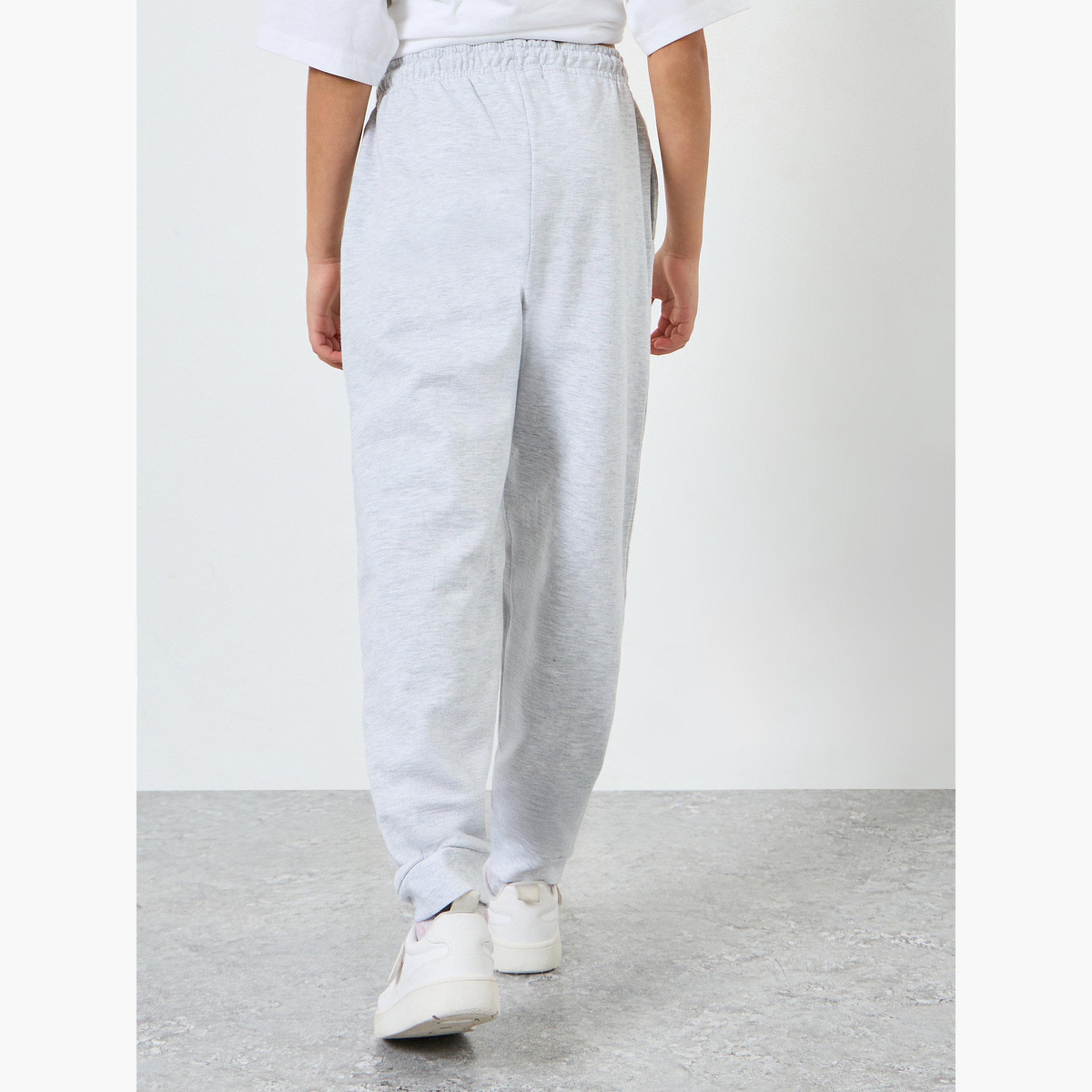 Styli Teens Grey Graphic Print Cotton Joggers-girls-clothing-bottoms-joggersandtrackpants-image-4