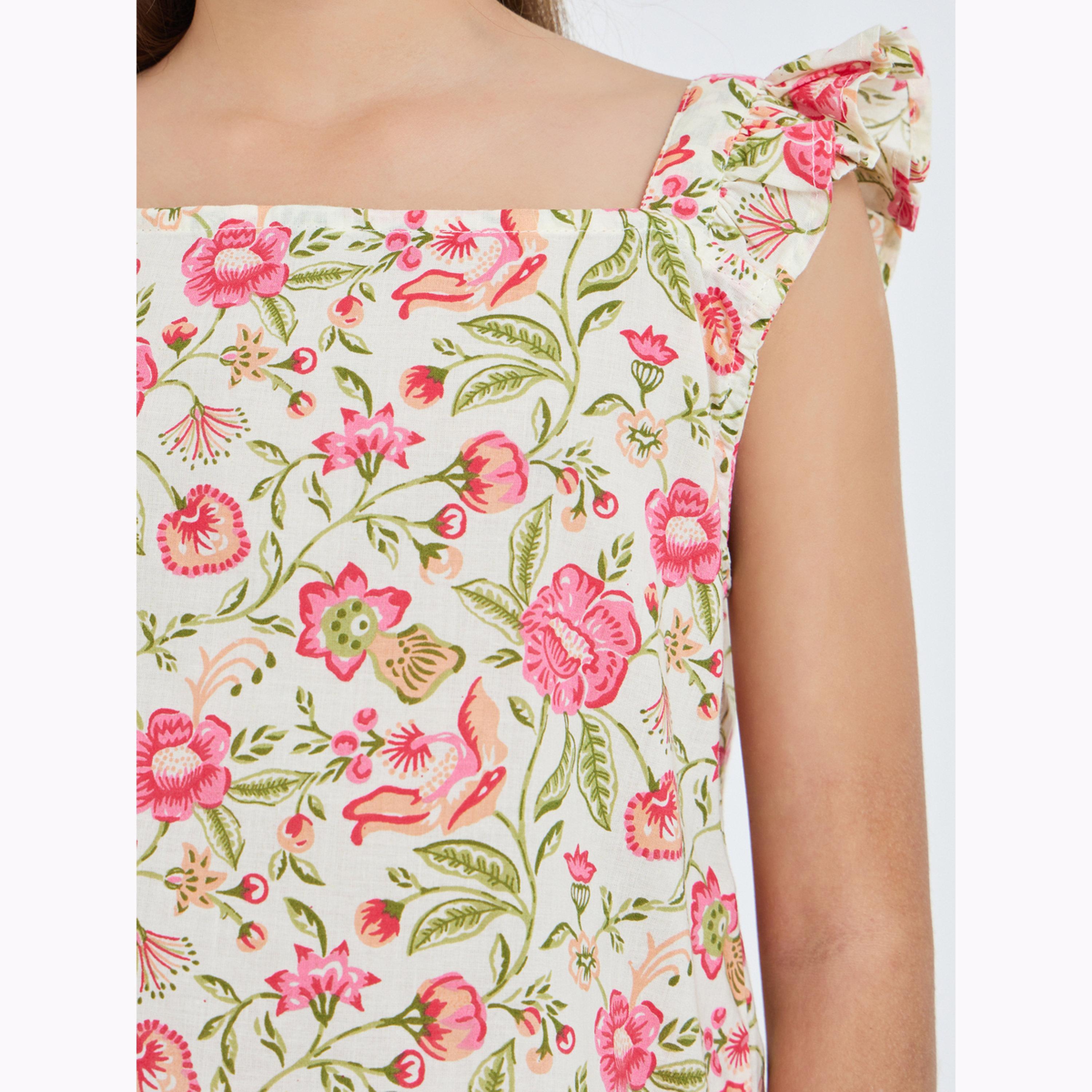 Styli Teen Girls Floral Cotton Top and Trousers Set-girls-clothing-setsandcoords-image-5