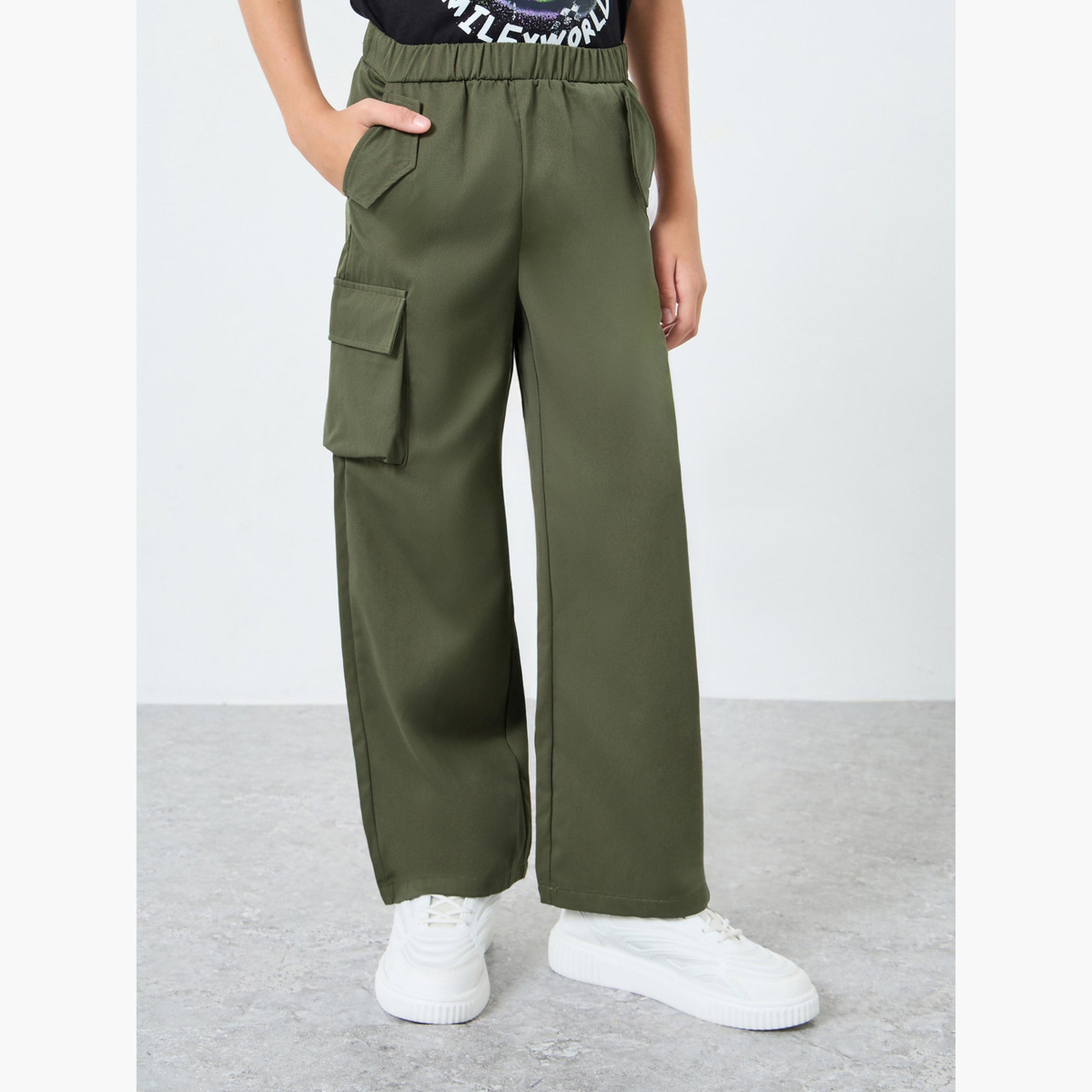 Styli Boys Olive Green Cargo Pants-boys-clothing-bottoms-trousers-image-1
