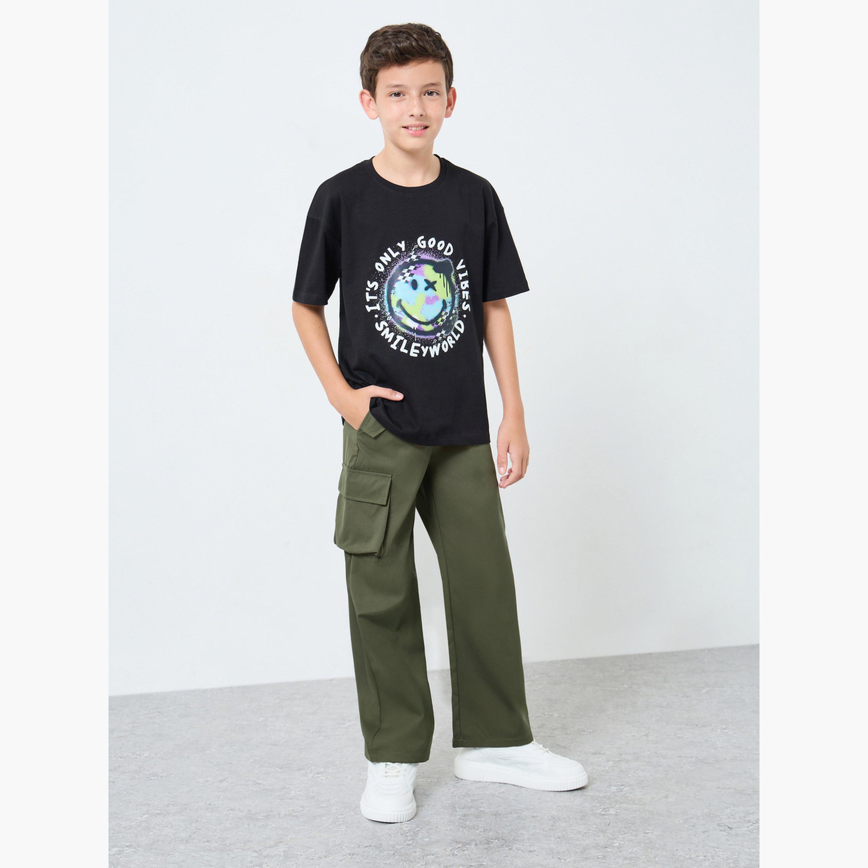 Styli Boys Olive Green Cargo Pants-boys-clothing-bottoms-trousers-image-2