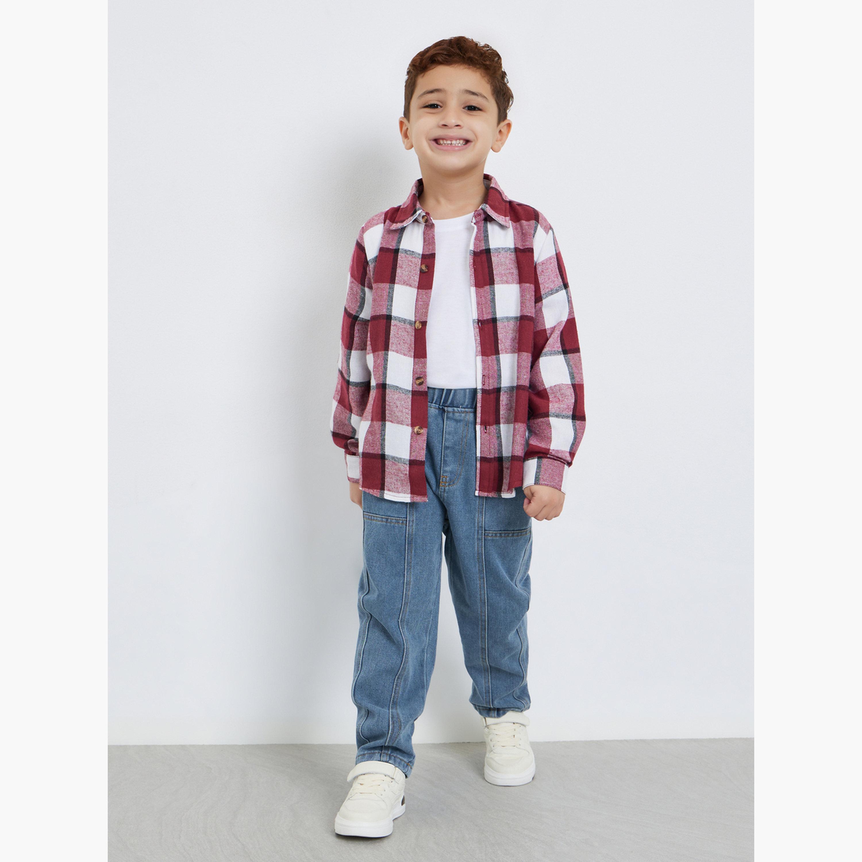 Styli Plain Elastic Waist Jogger Fit Jeans-boys-clothing-bottoms-jeans-image-2