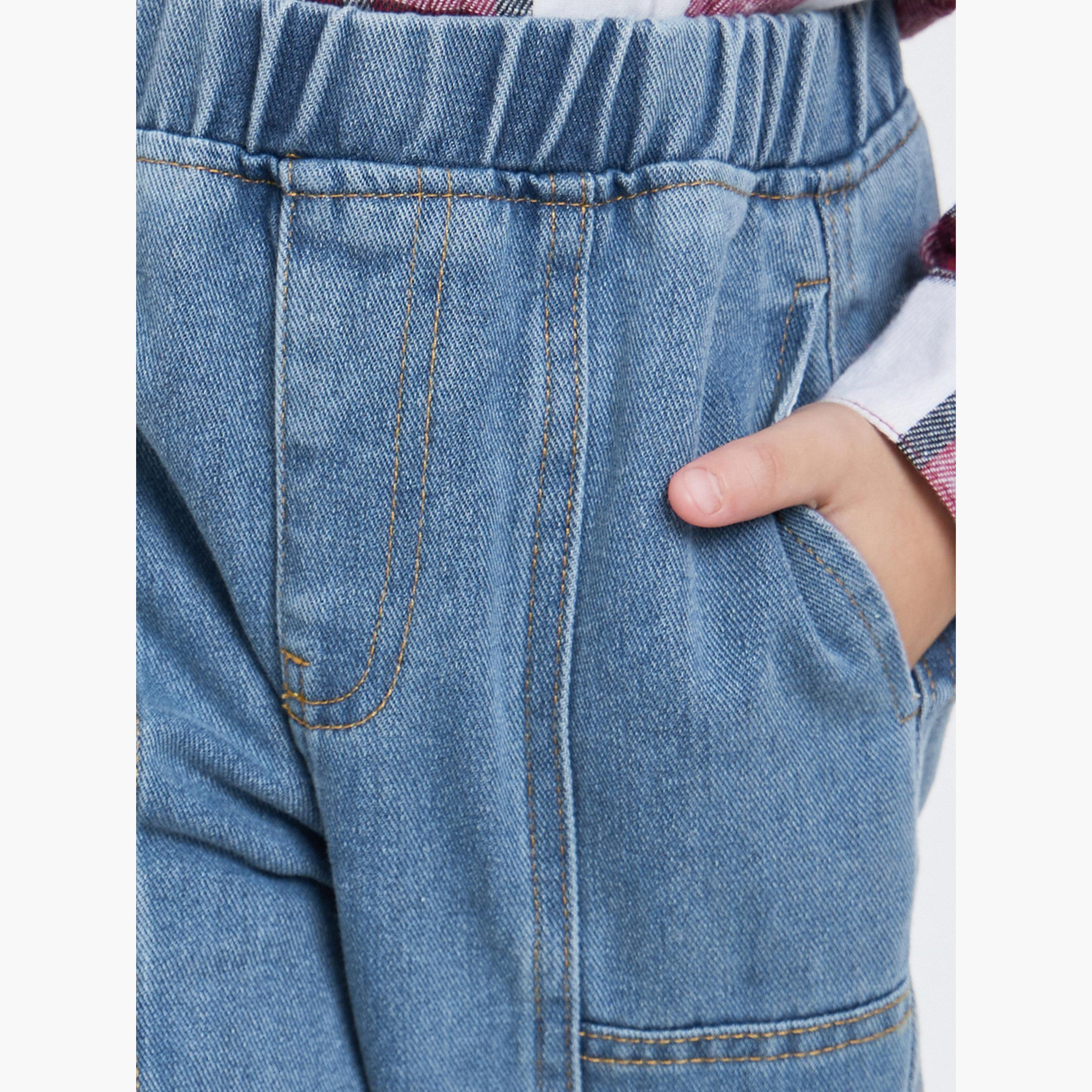Styli Plain Elastic Waist Jogger Fit Jeans-boys-clothing-bottoms-jeans-image-4