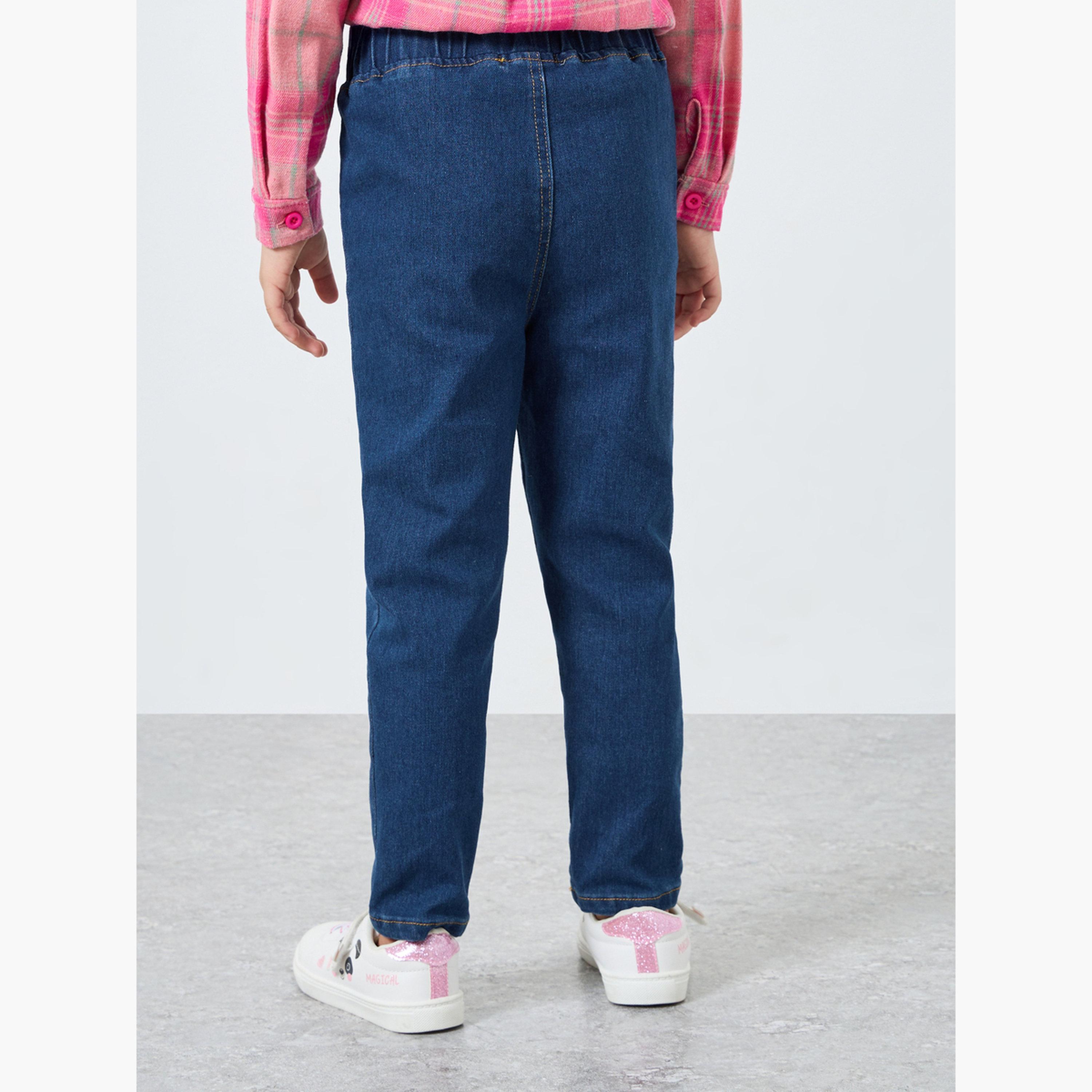 Styli Whiskered Faded Elastic Waist Jeggings-girls-clothing-bottoms-jeansandjeggings-image-3