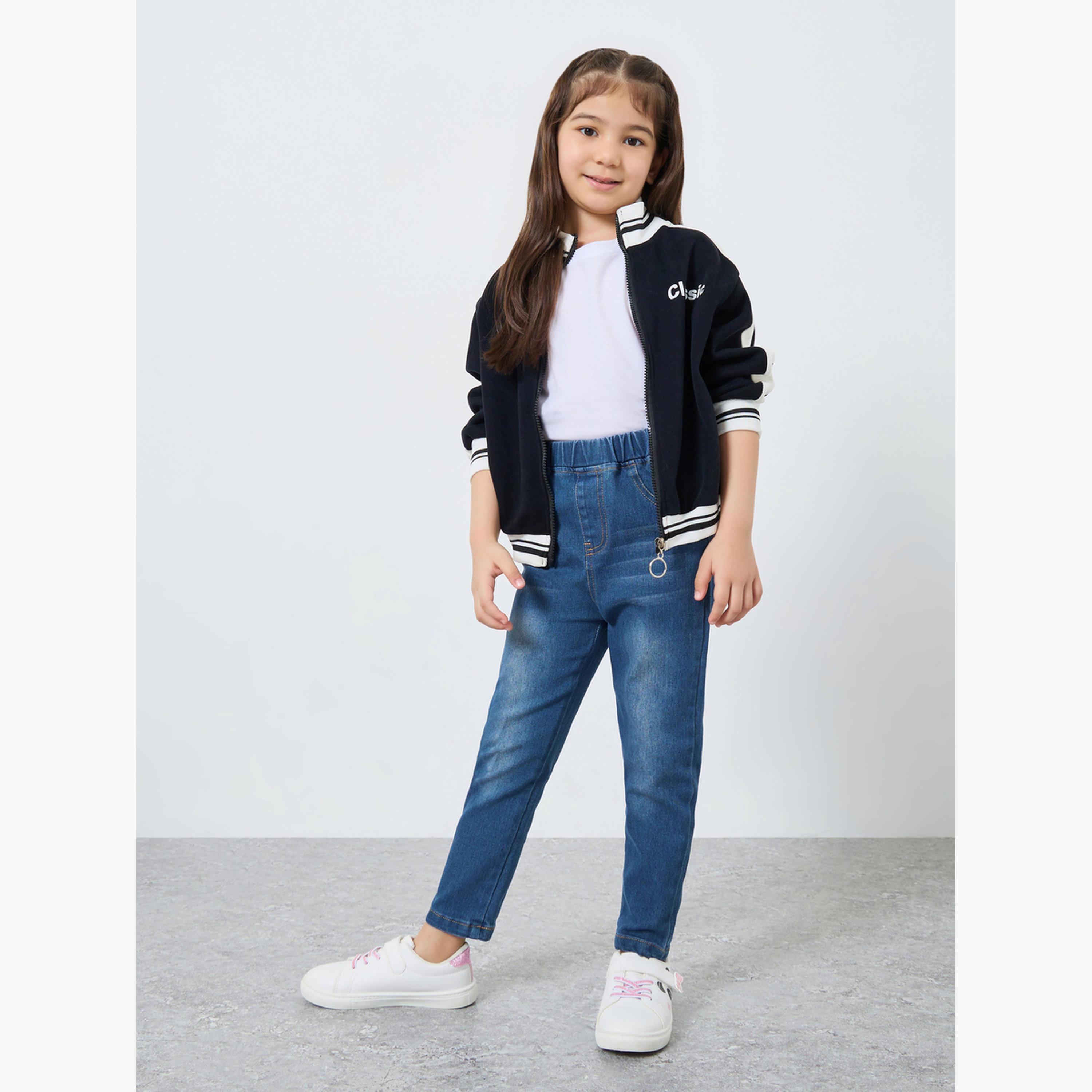 ستايلي - بنطال جينز بخصر مطاطي لون باهت-girls-clothing-bottoms-jeansandjeggings-image-2