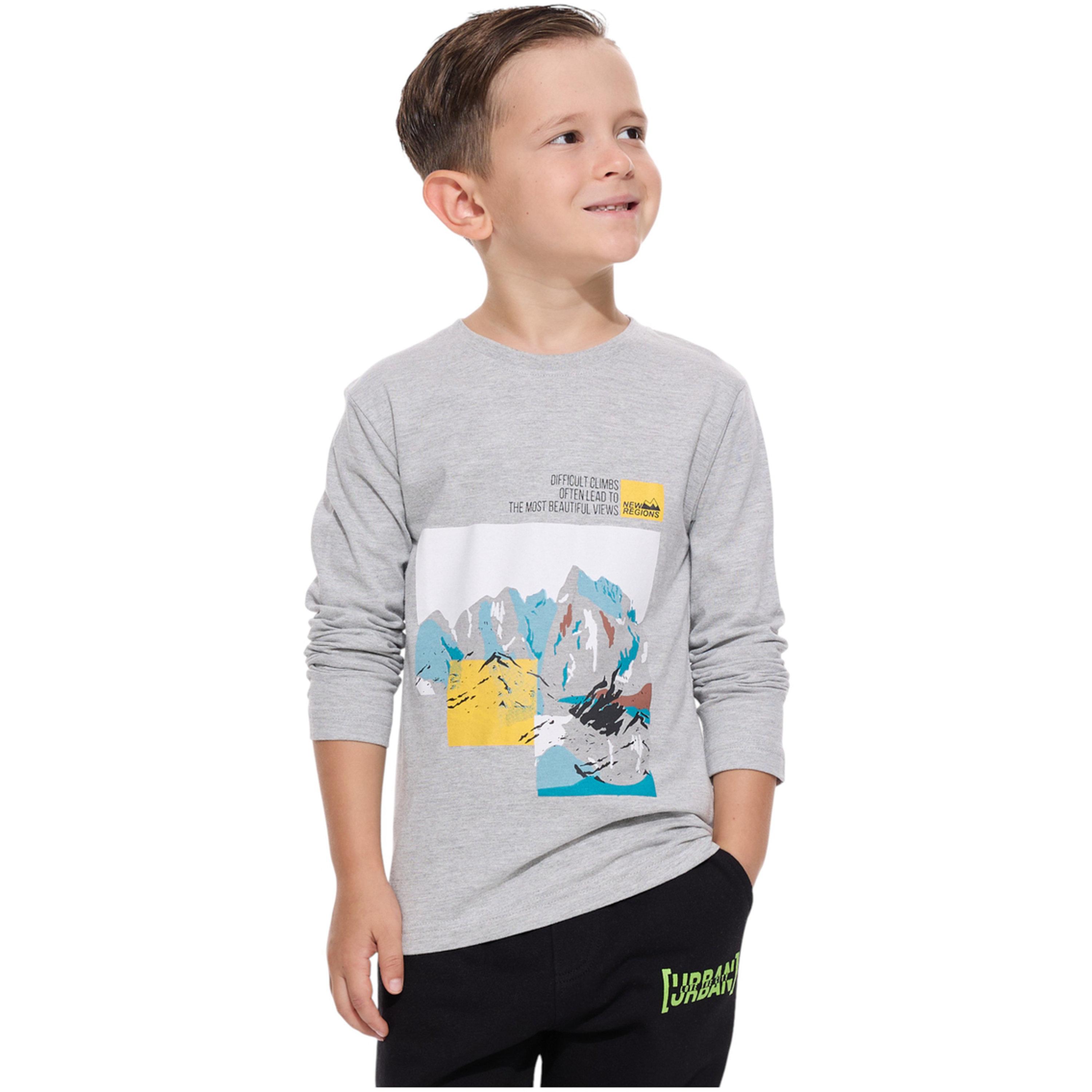 Victor and Jane X Styli Boys Grey Mountain Print Long Sleeve T-Shirt-boys-clothing-sweatshirts-image-1