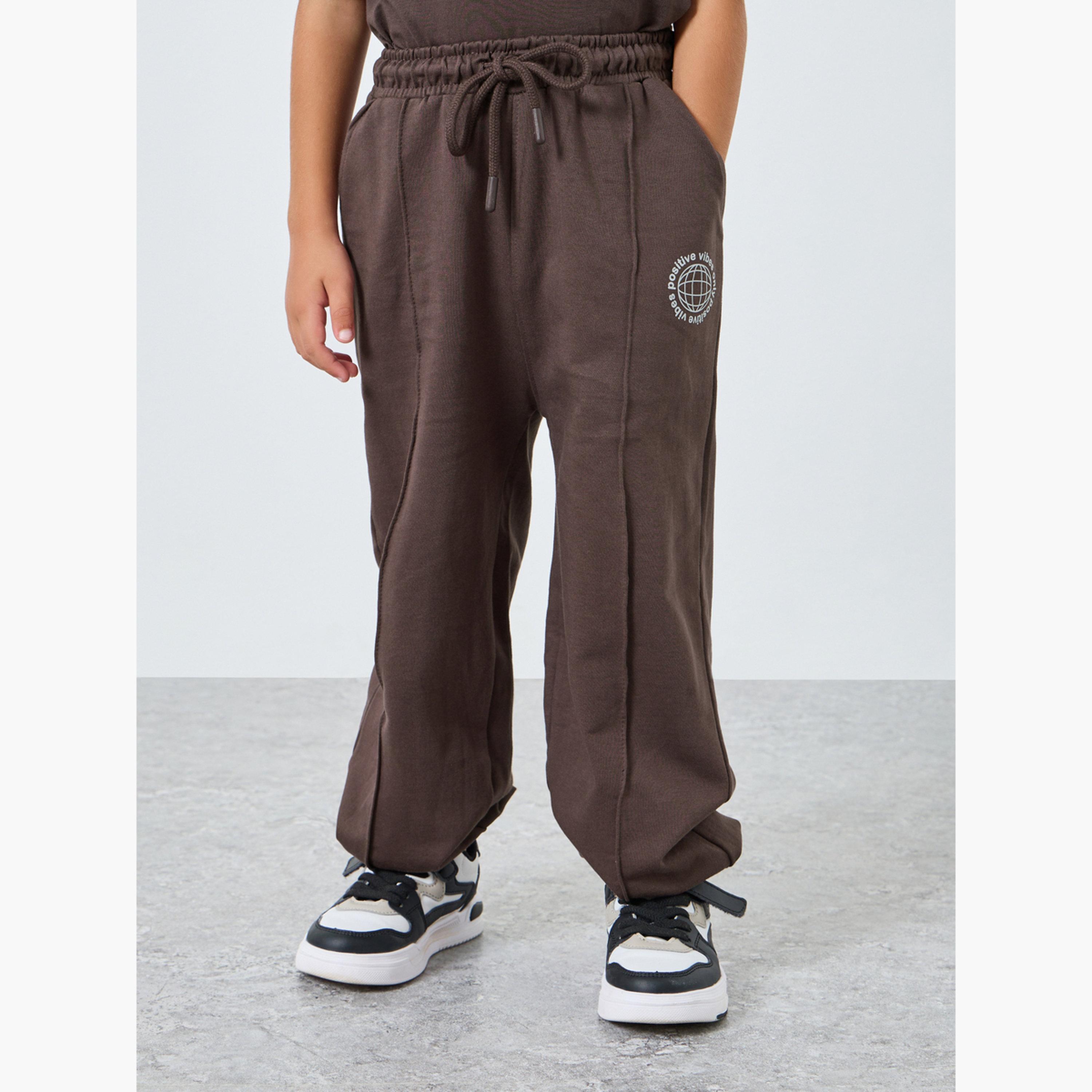 Styli Boys Brown Printed Cotton T-Shirt and Joggers Set-boys-clothing-setsandcoords-image-4