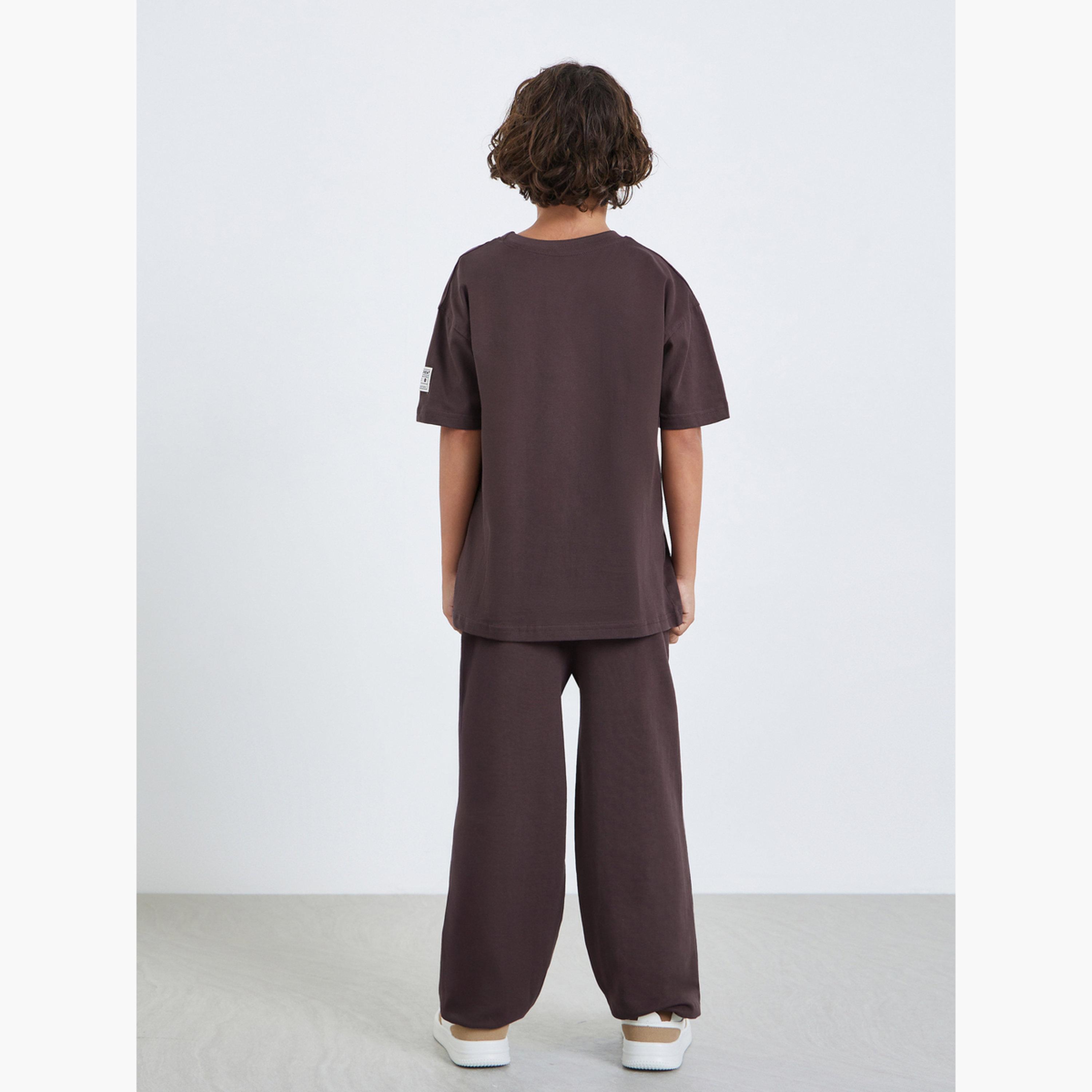 Styli Boys Brown Cotton T-Shirt and Jogger Set-boys-clothing-setsandcoords-image-5
