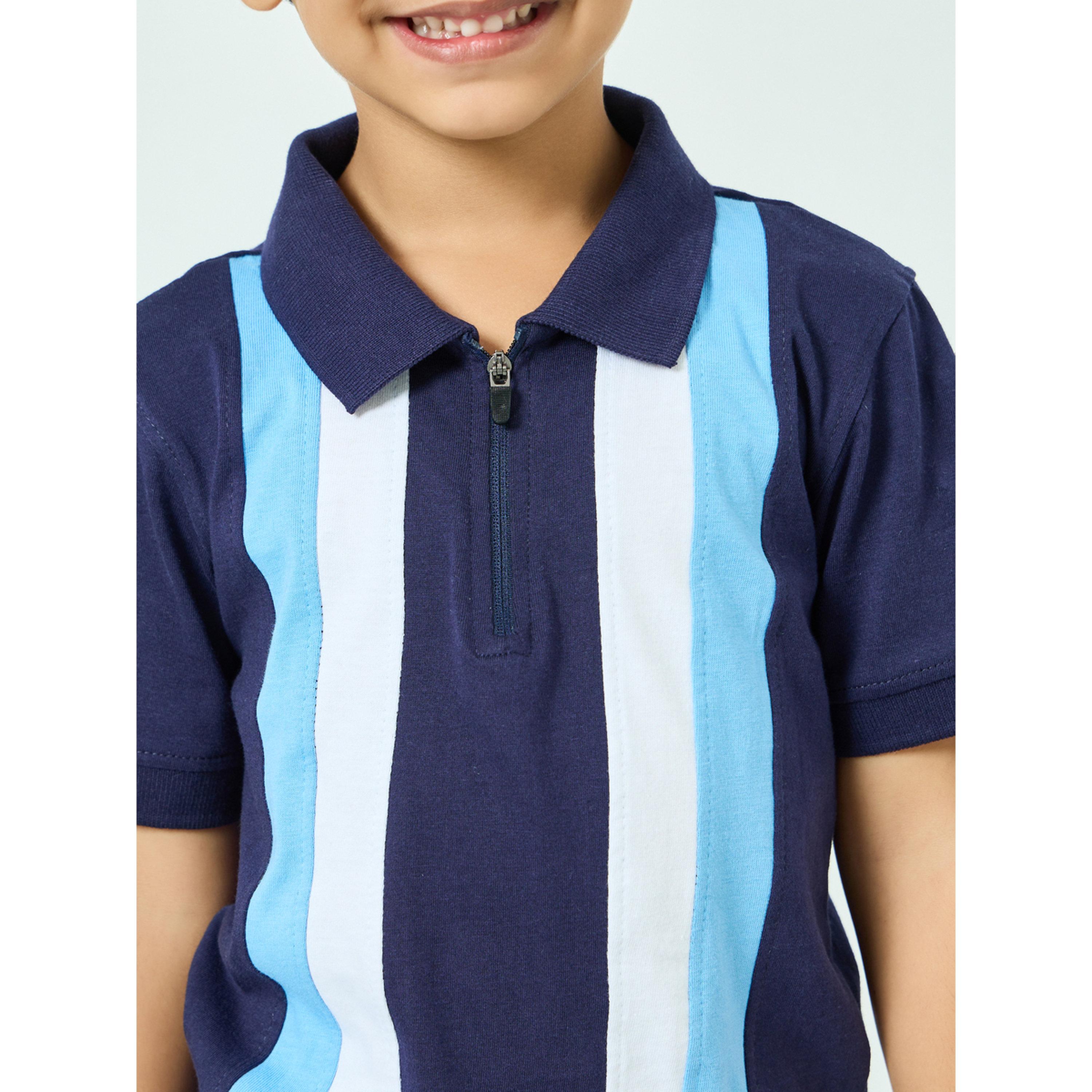 Styli Boys Navy Color Block Polo and Shorts Set-boys-clothing-setsandcoords-image-4